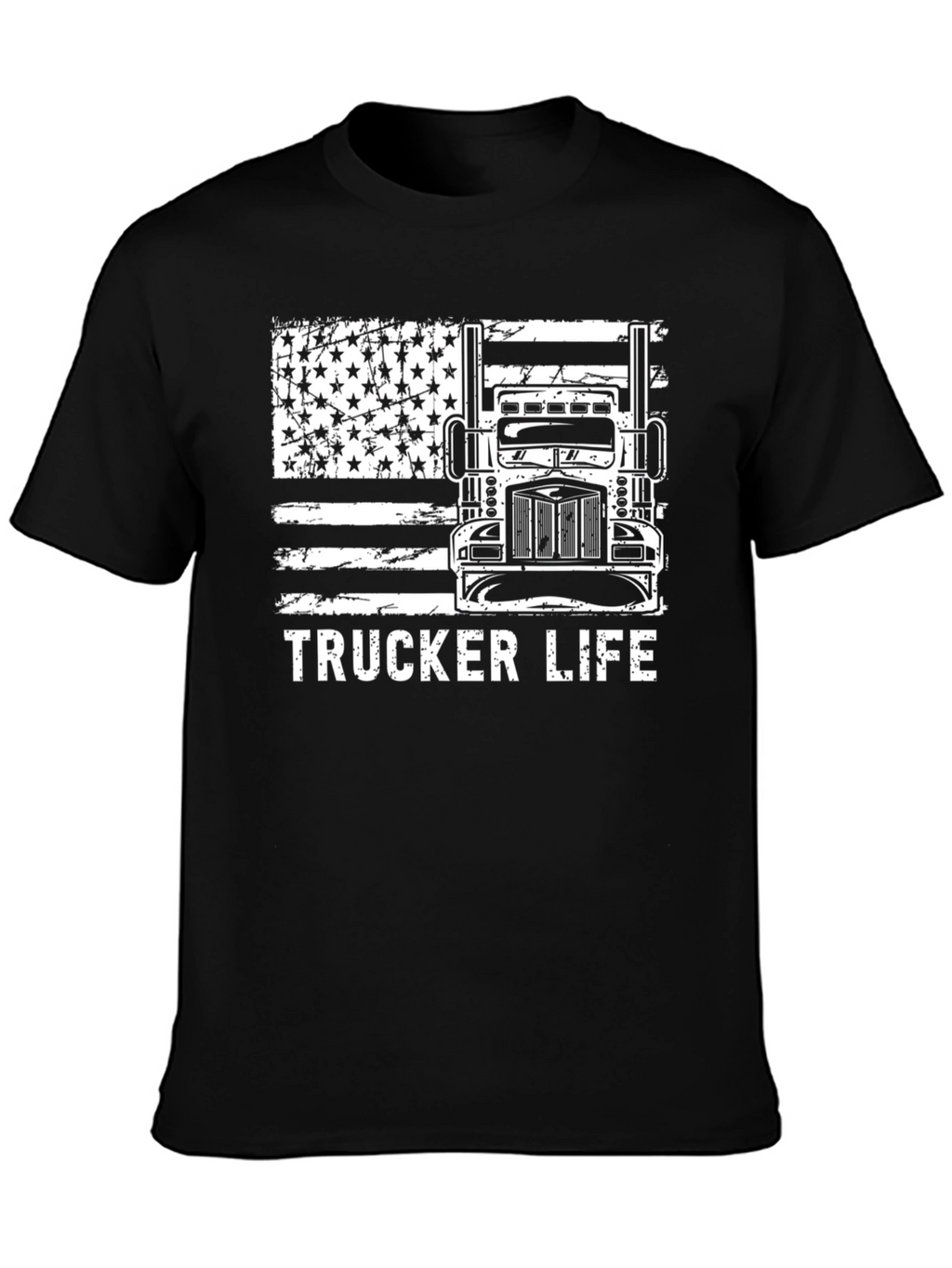 Trucker Life American Flag Graphic Tee