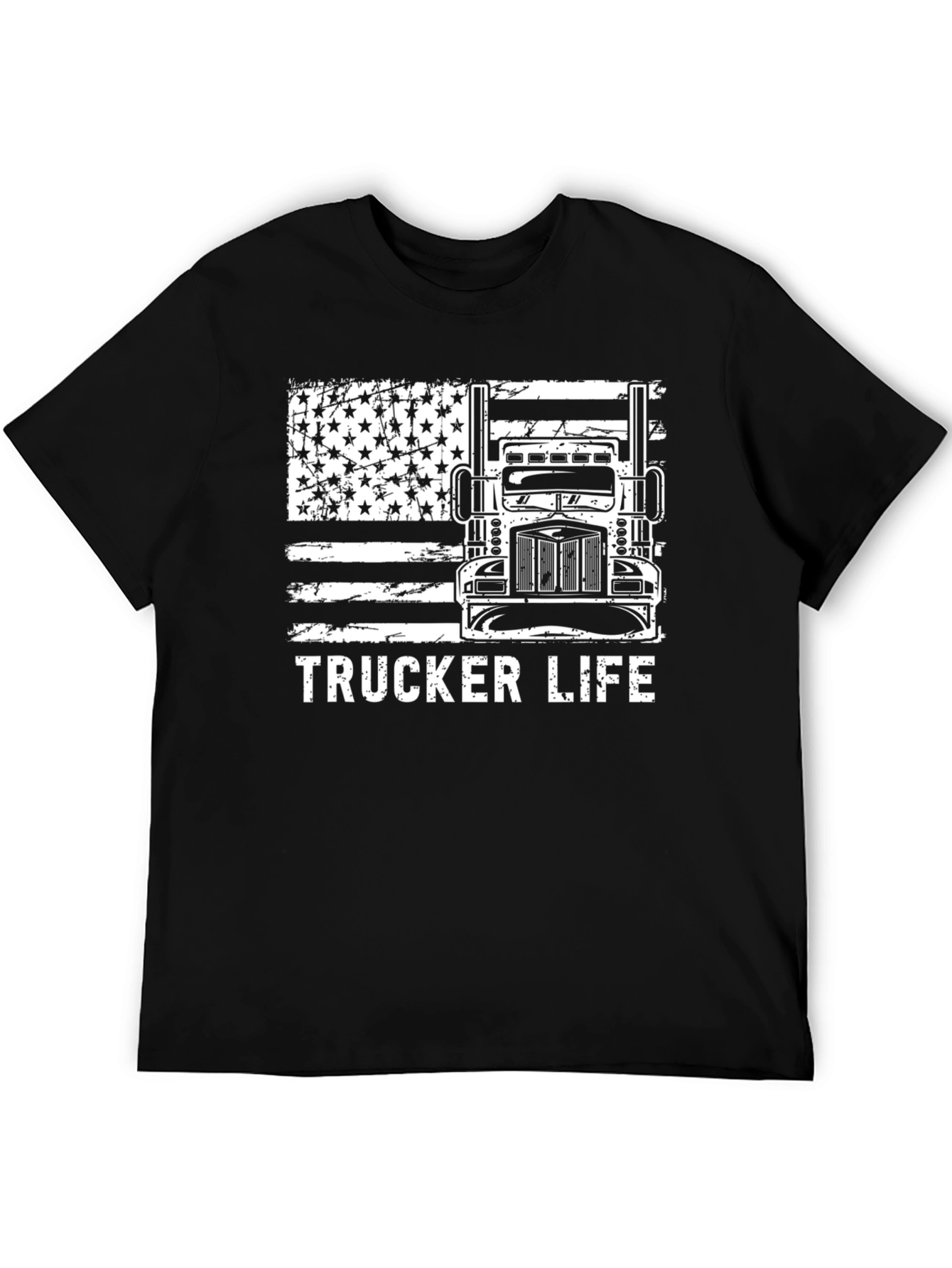 Trucker Life American Flag Graphic Tee