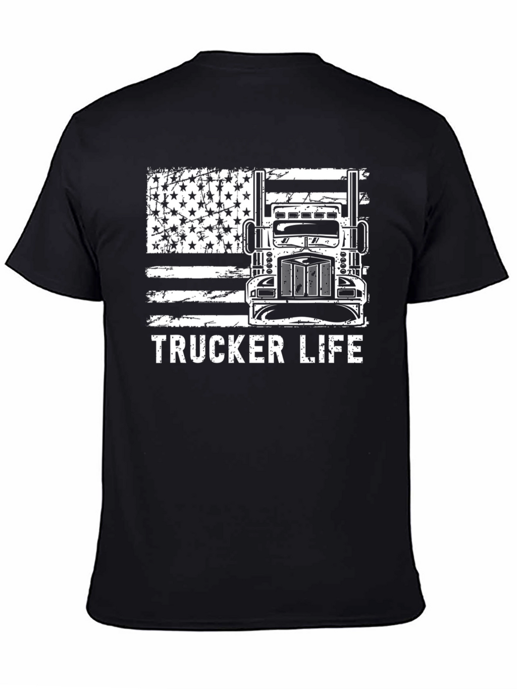 Trucker Life American Flag Graphic Tee