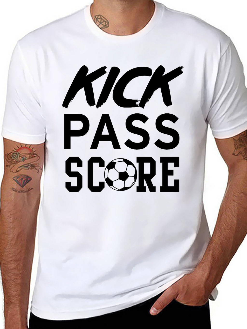 Kick Pass Score Soccer T-Shirt