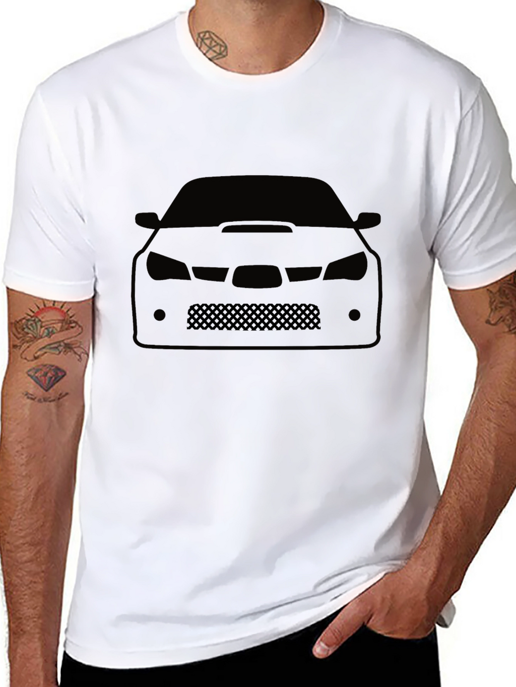 Car Silhouette Graphic Tee - Black