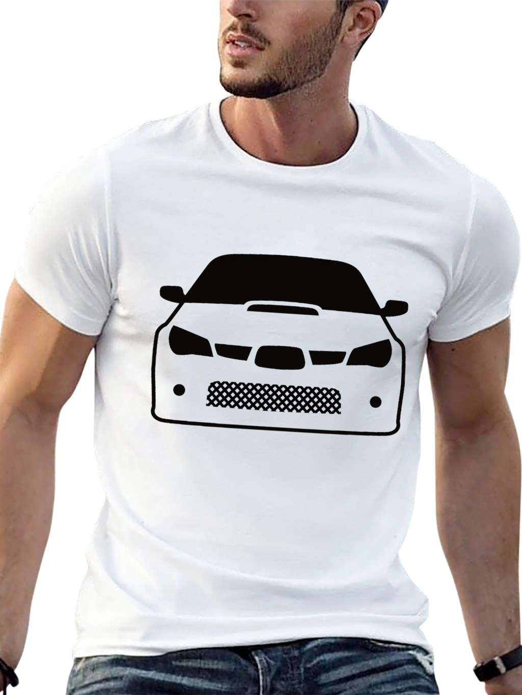 Car Silhouette Graphic Tee - Black