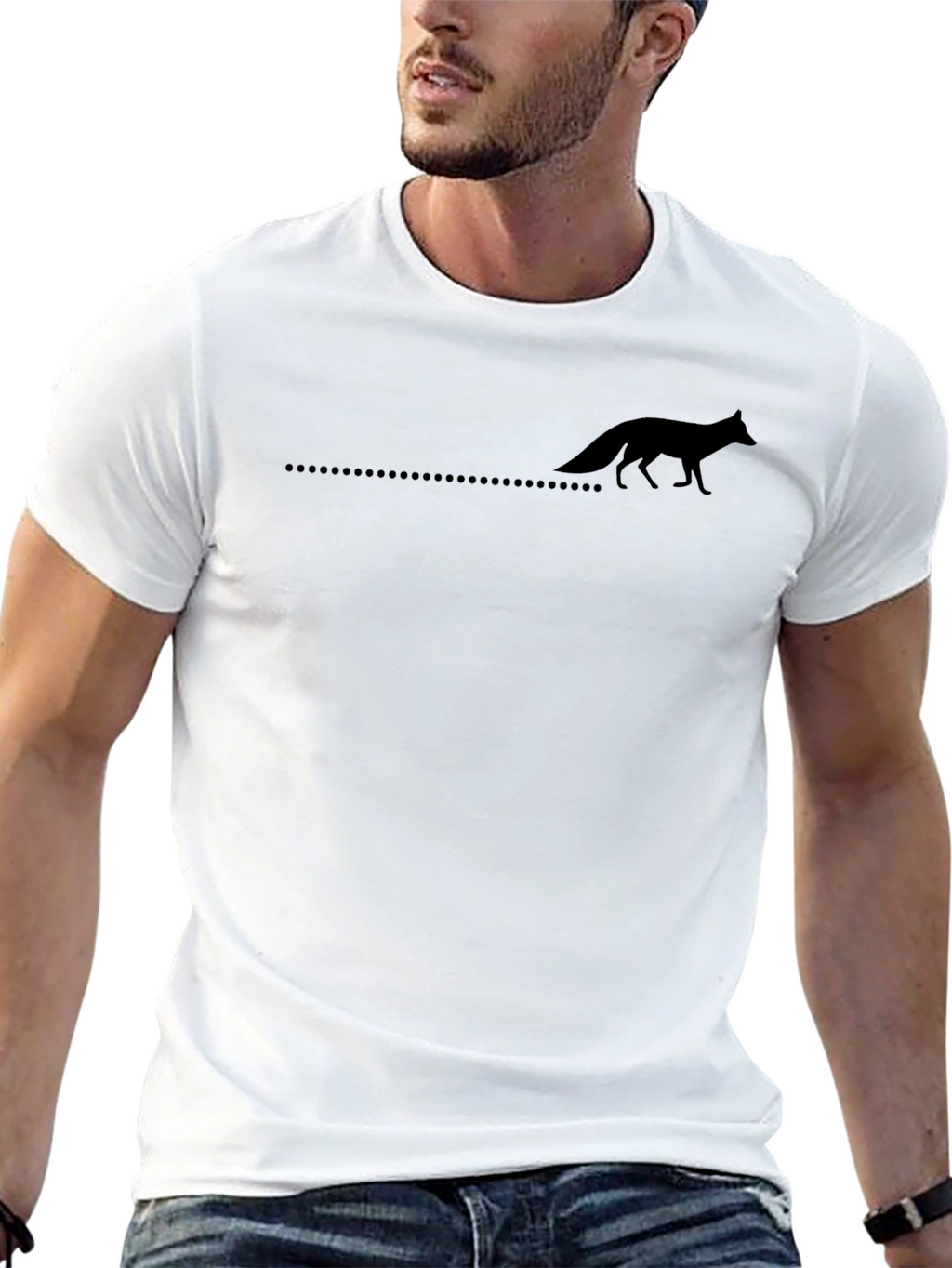 Mens Black Fox Silhouette Graphic Tee