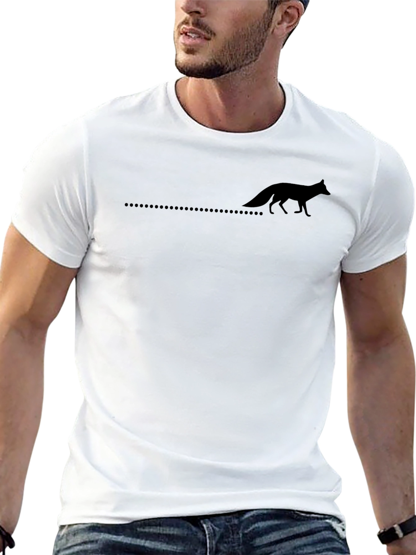 Mens Black Fox Silhouette Graphic Tee