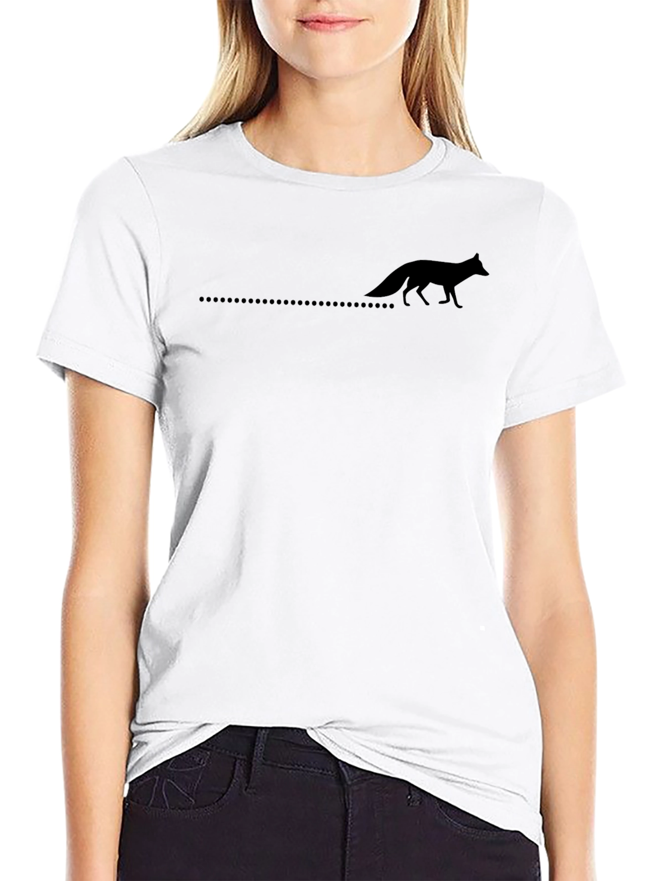 Mens Black Fox Silhouette Graphic Tee