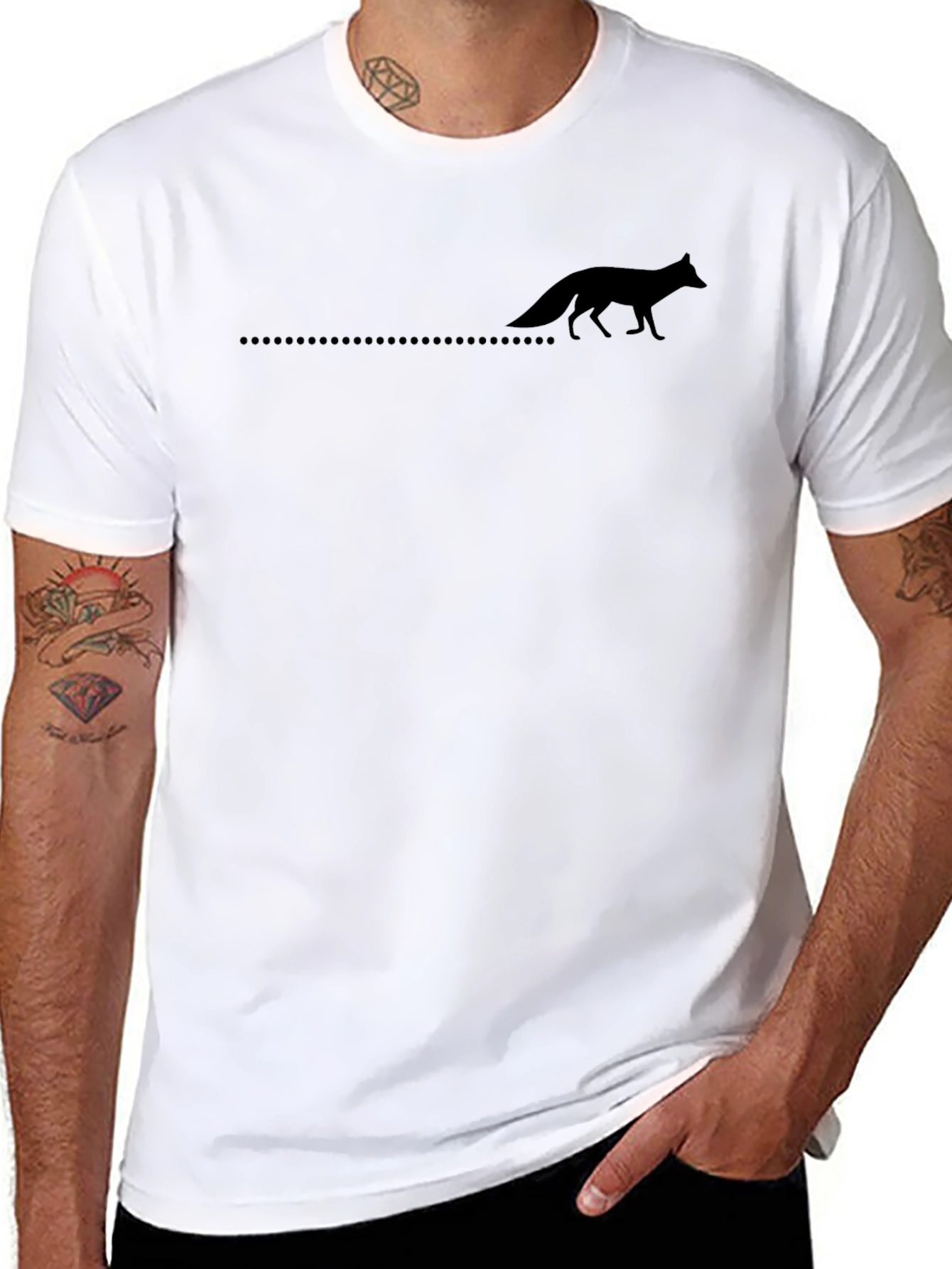 Mens Black Fox Silhouette Graphic Tee