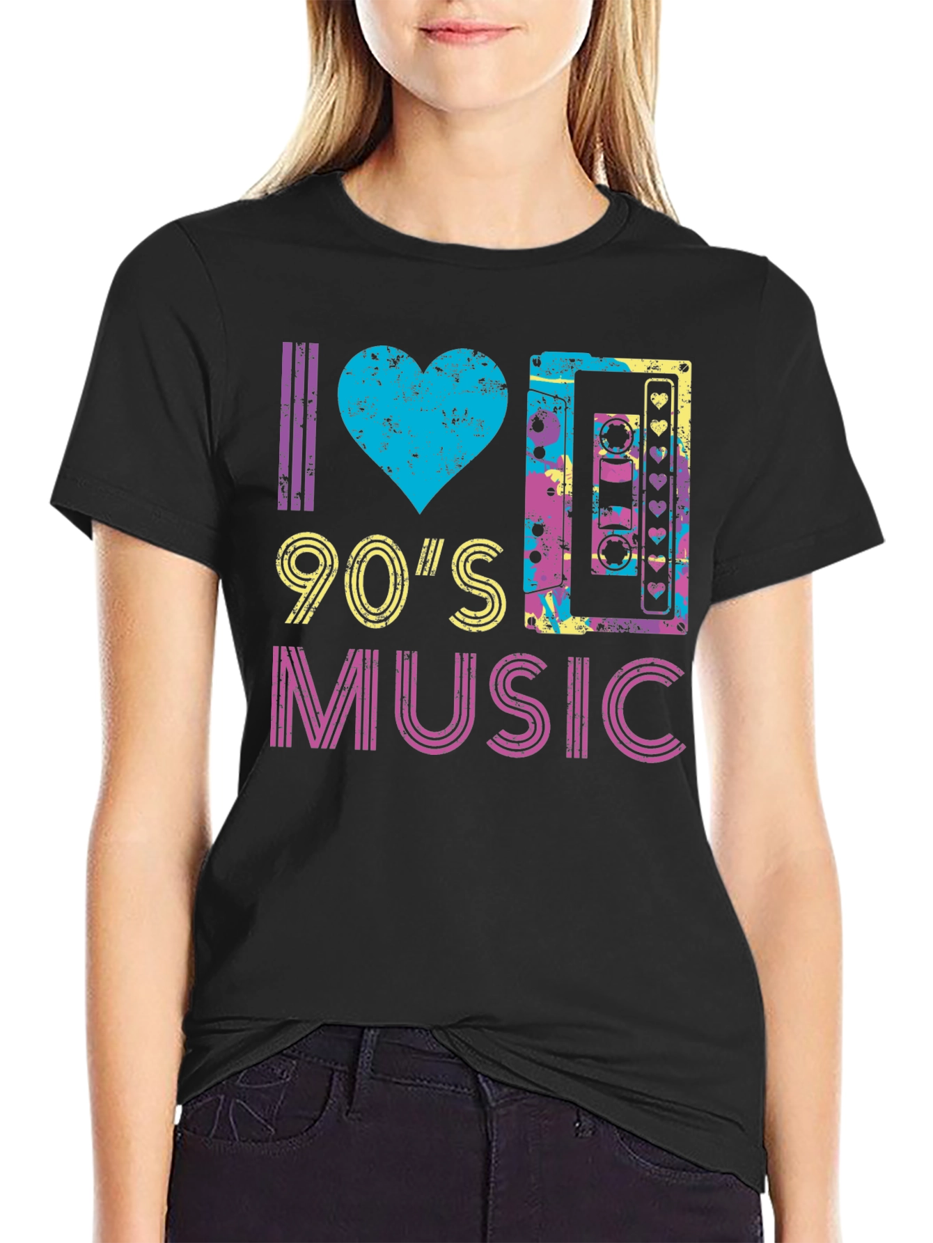 I Love 90s Music T-Shirt Retro Cassette Tape Tee