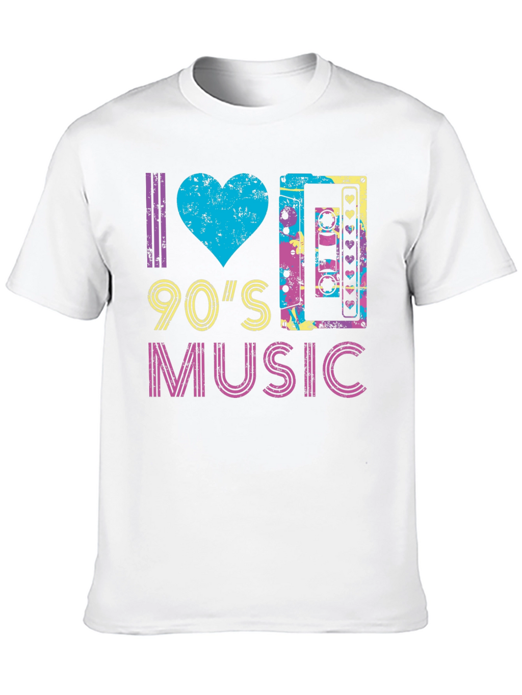 I Love 90s Music T-Shirt Retro Cassette Tape Tee