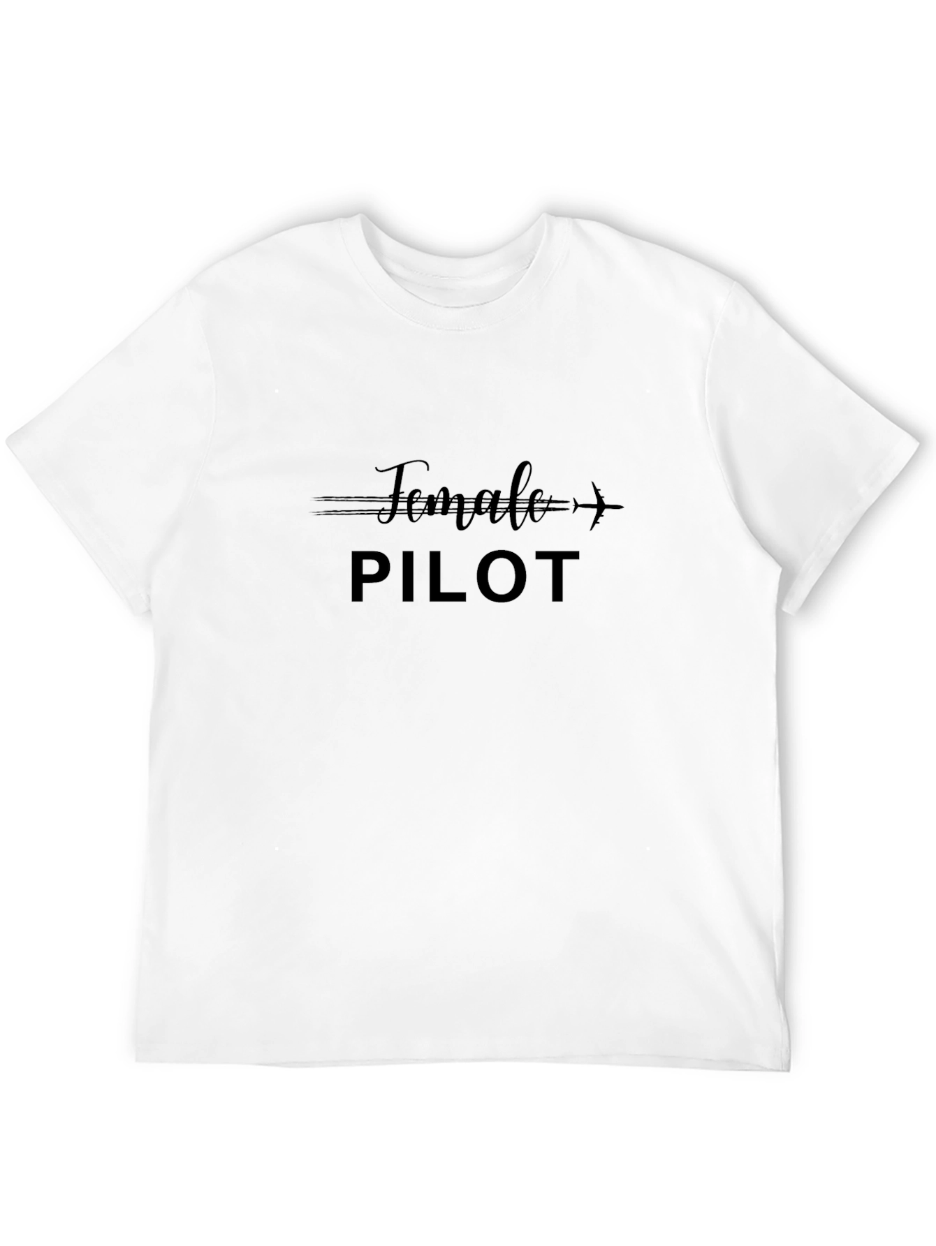 Female Pilot Black T-Shirt