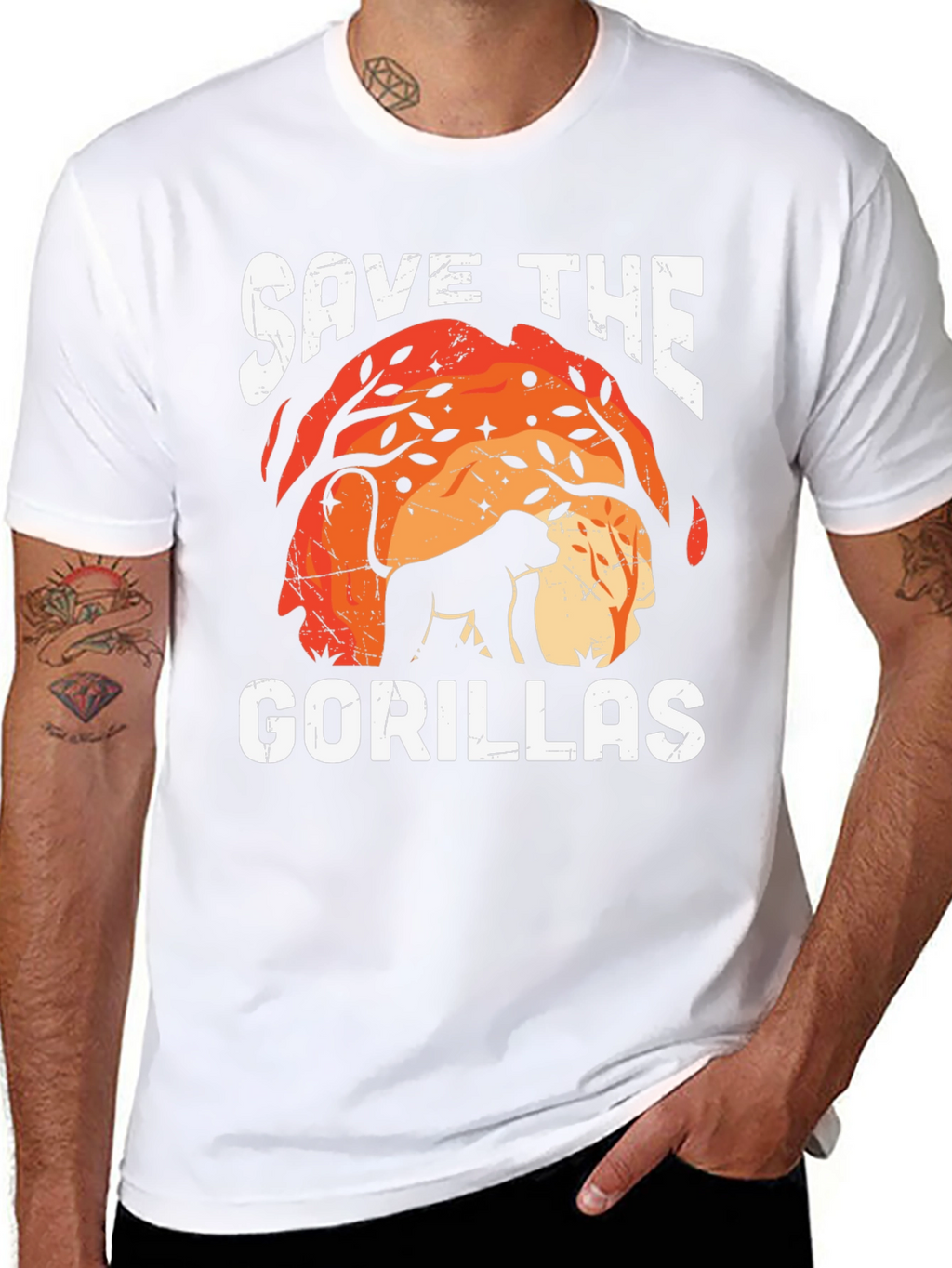 Save the Gorillas Graphic Tee - Black