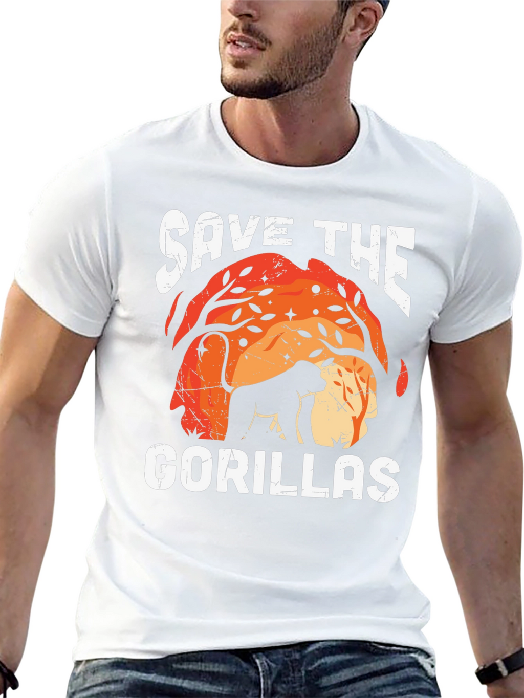 Save the Gorillas Graphic Tee - Black