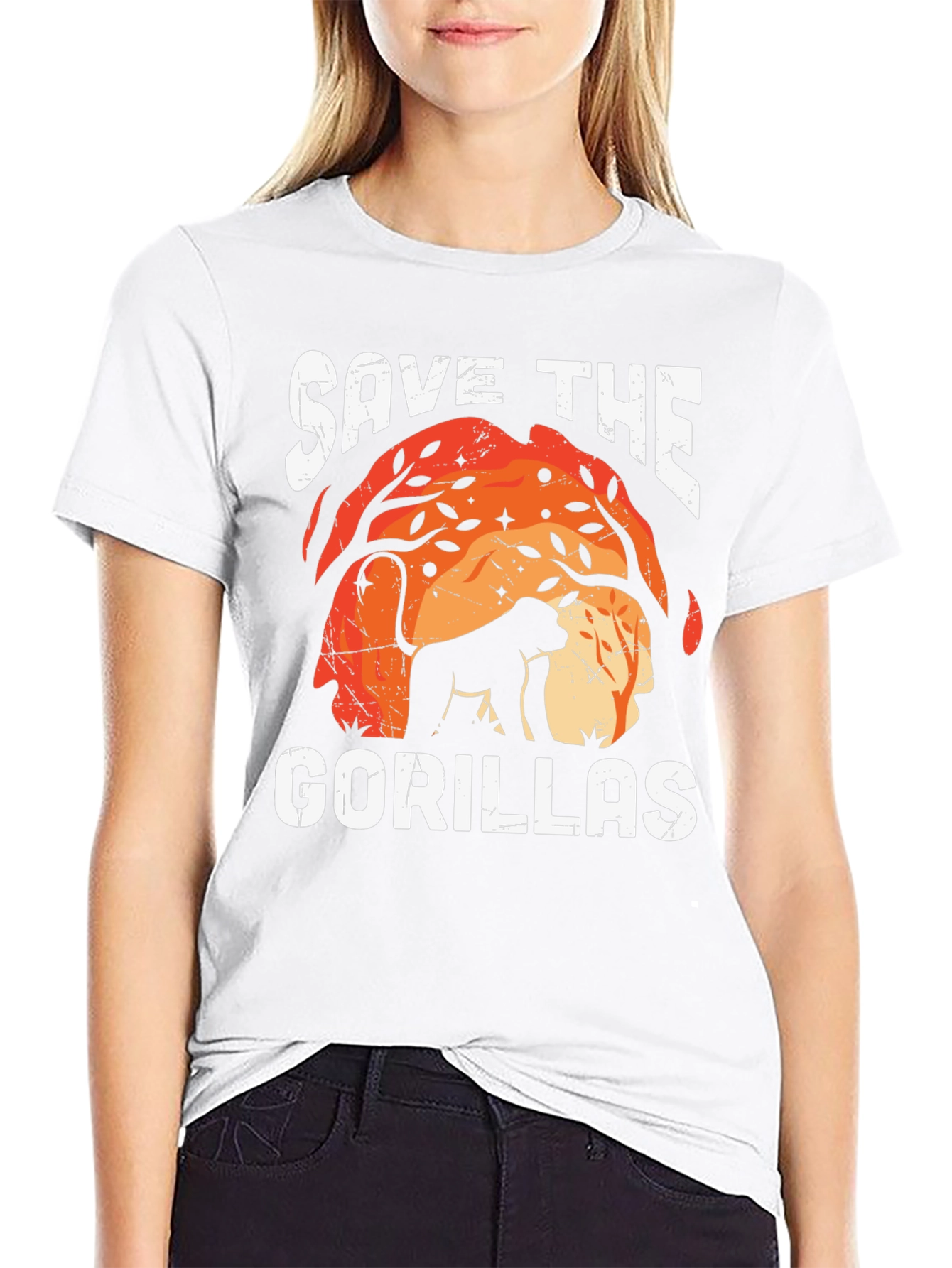 Save the Gorillas Graphic Tee - Black