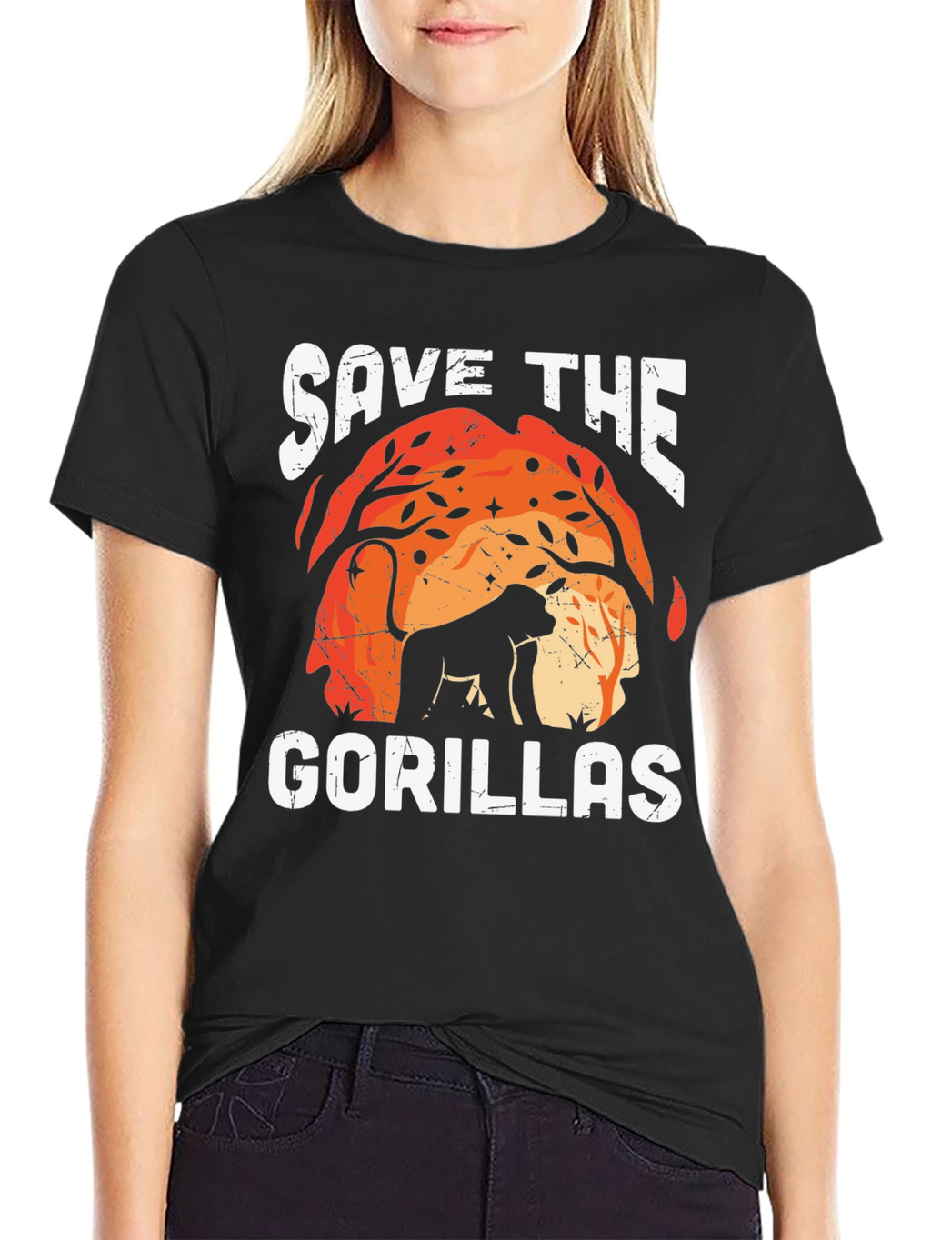 Save the Gorillas Graphic Tee - Black