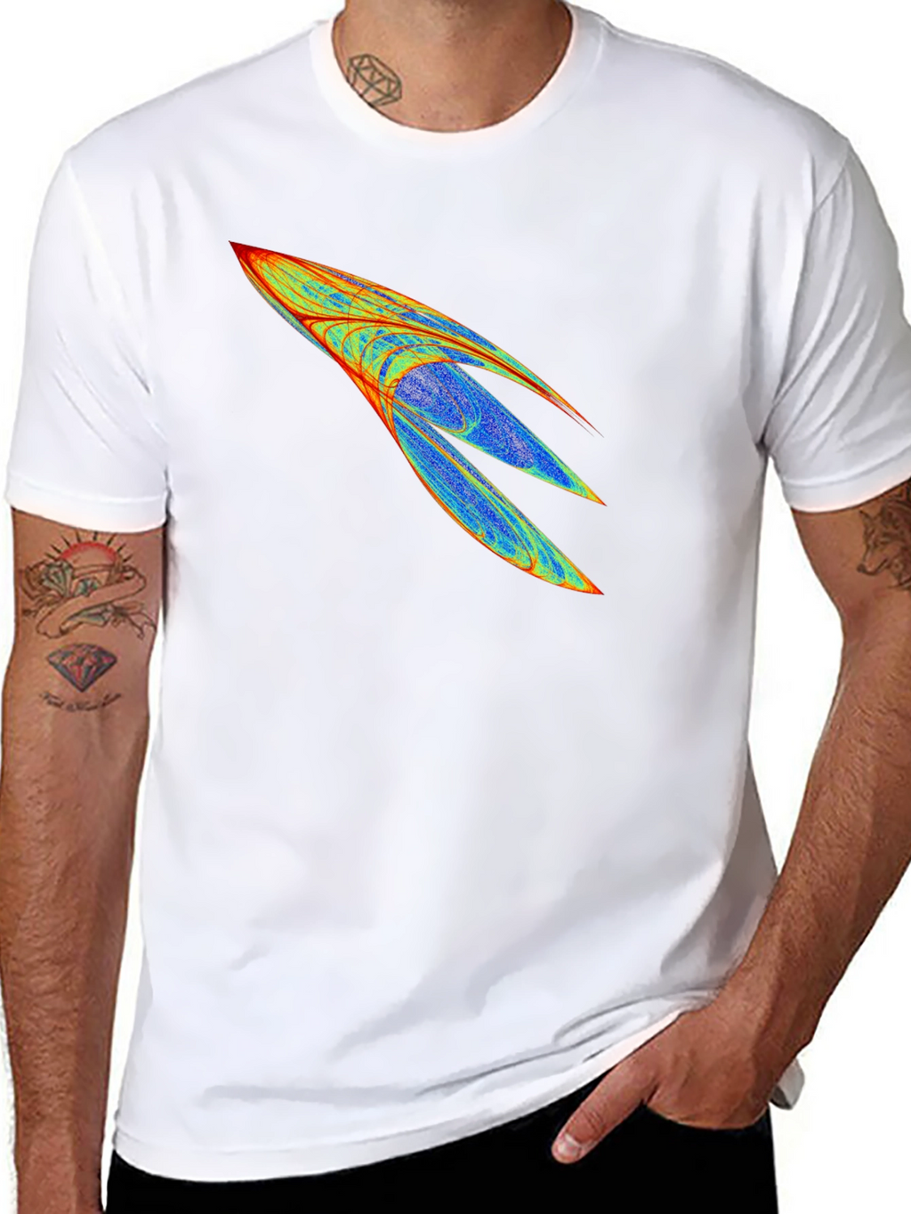Abstract Rocket Graphic Mens Black Tee