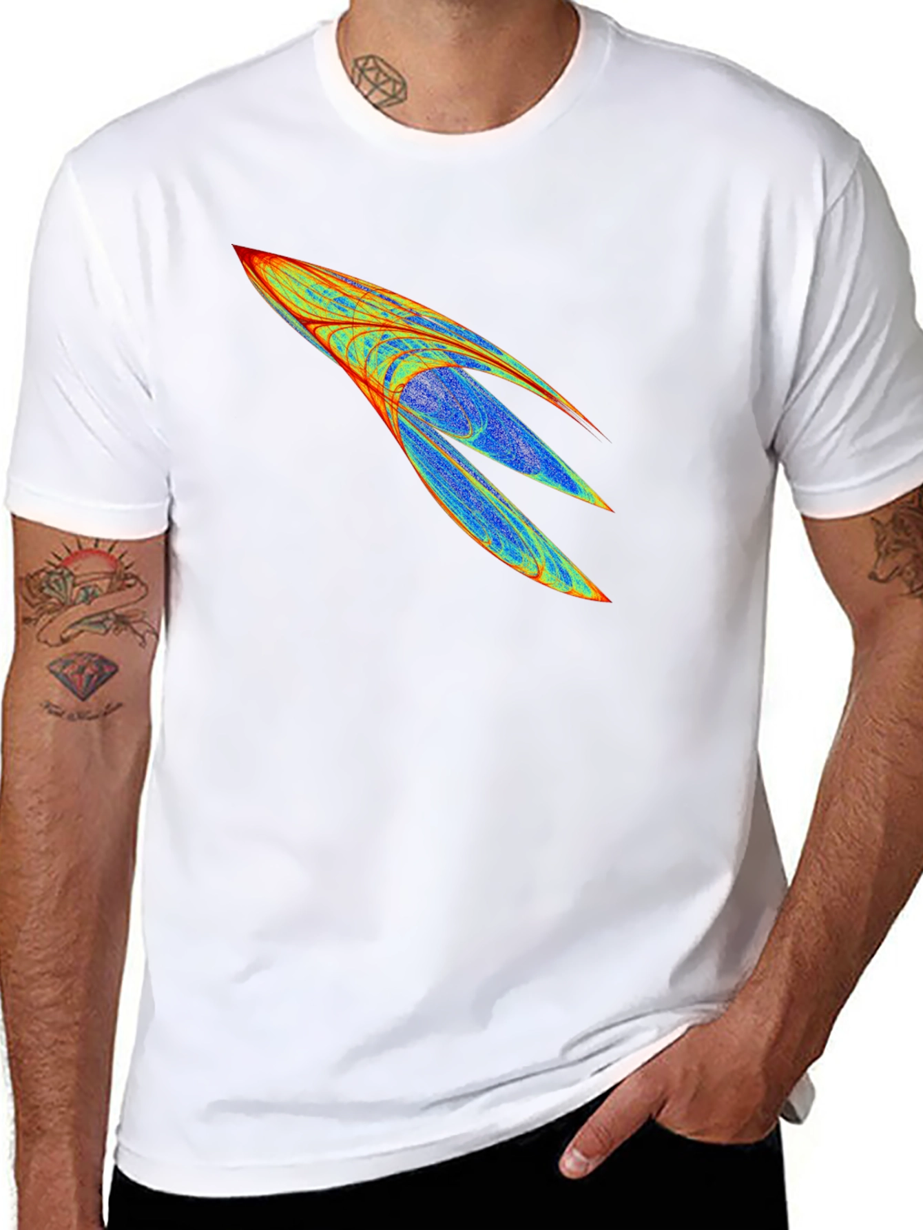 Abstract Rocket Graphic Mens Black Tee