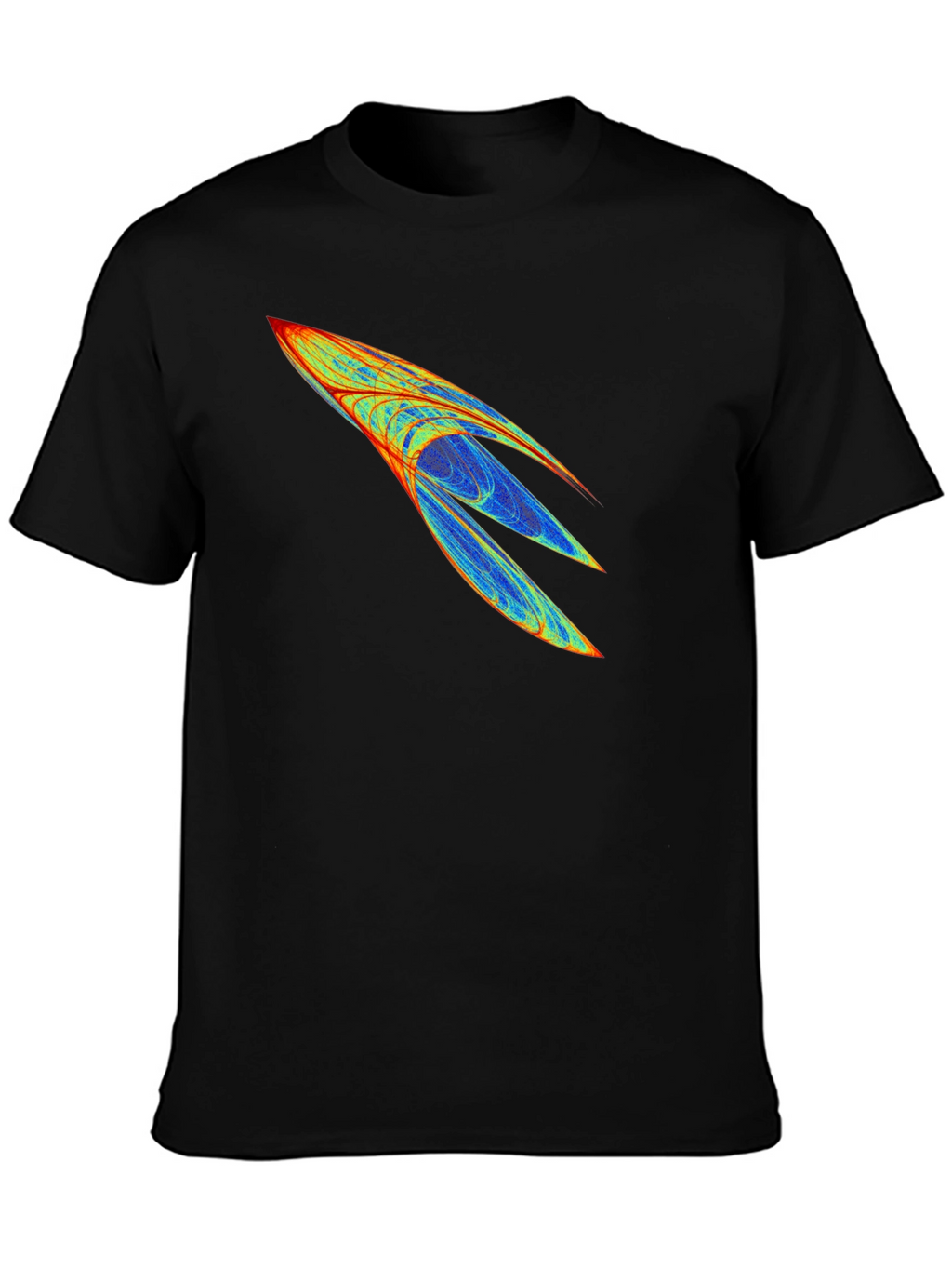 Abstract Rocket Graphic Mens Black Tee