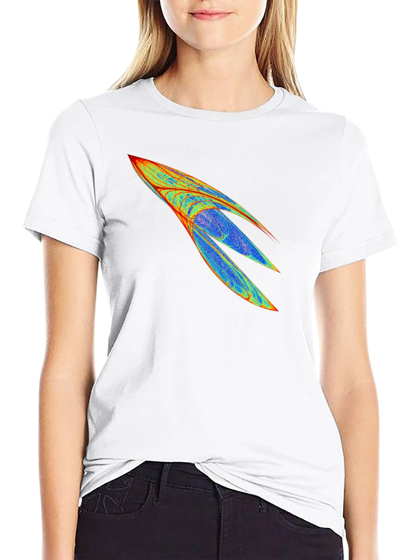 Abstract Rocket Graphic Mens Black Tee