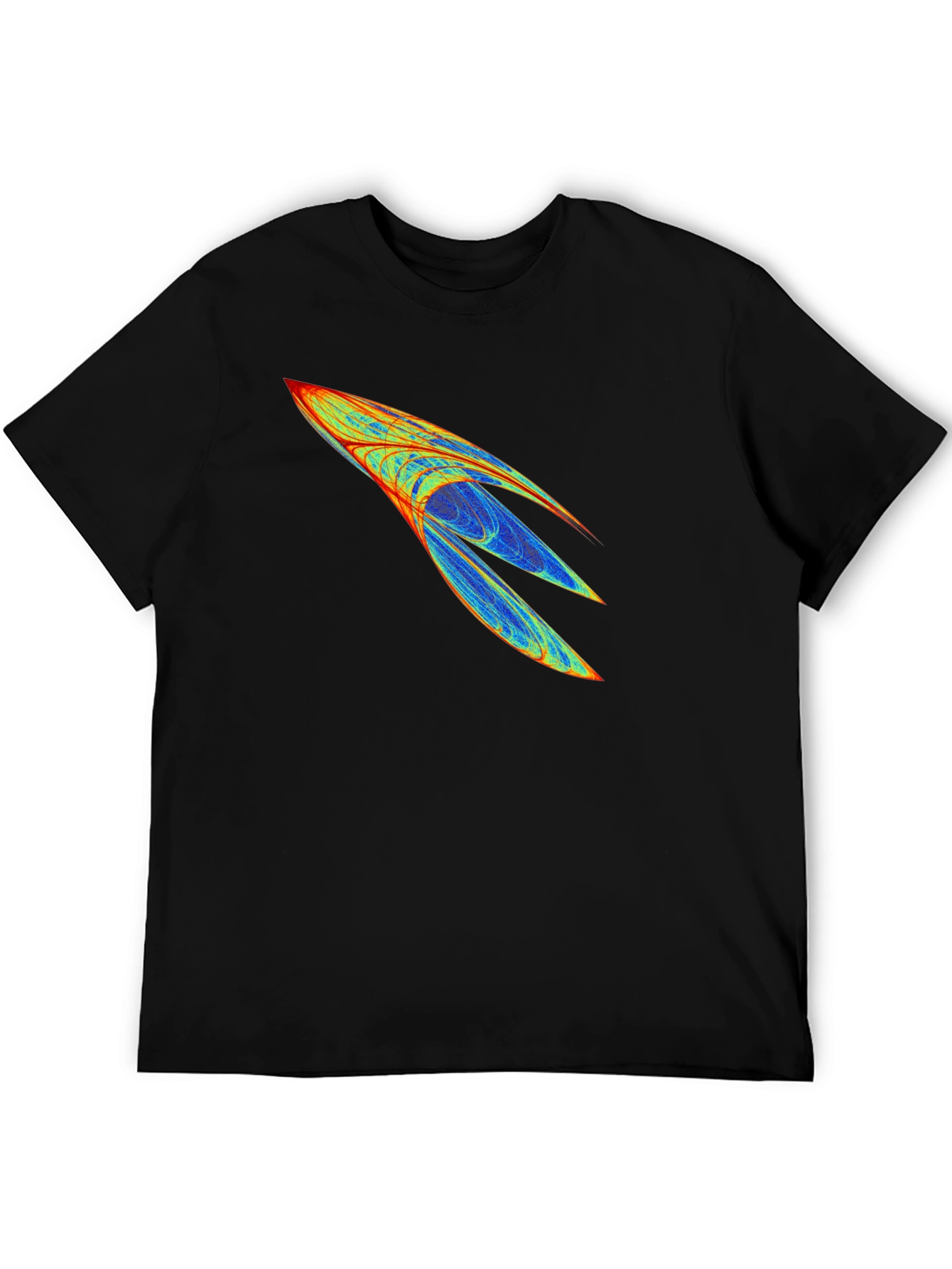 Abstract Rocket Graphic Mens Black Tee