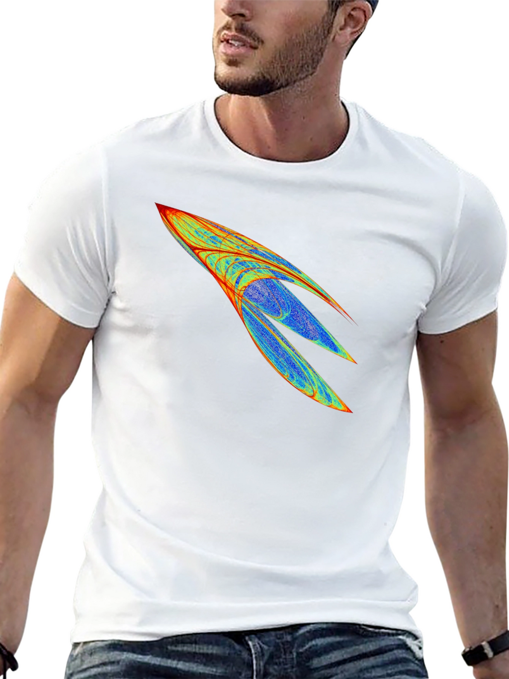 Abstract Rocket Graphic Mens Black Tee