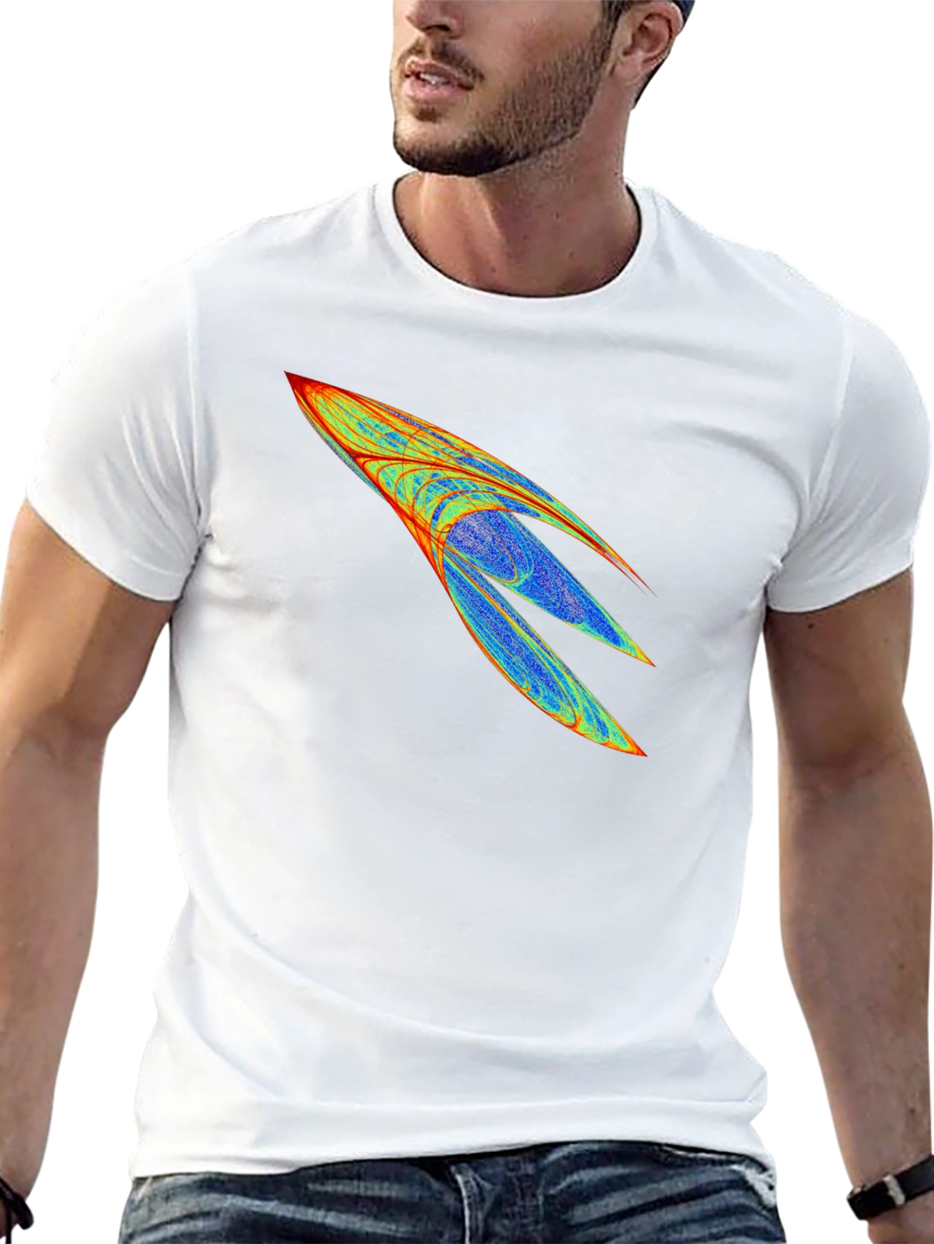 Abstract Rocket Graphic Mens Black Tee