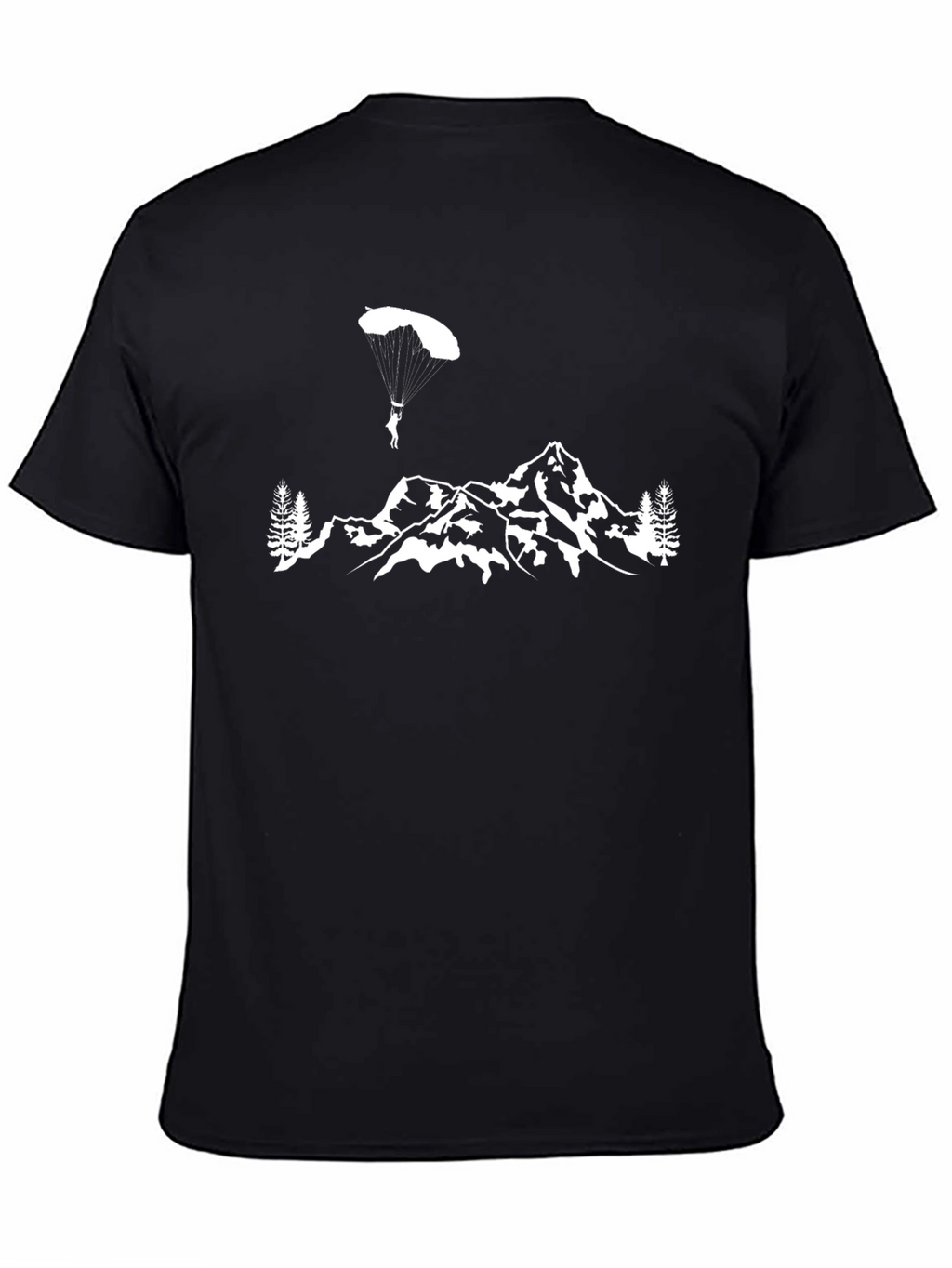 Parachute Mountain Graphic Tee - Black Cotton T-Shirt