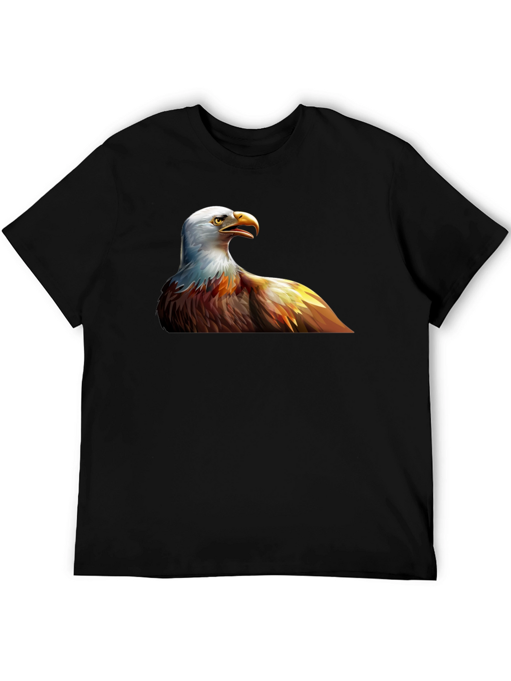 Bald Eagle Graphic Print Black T-Shirt
