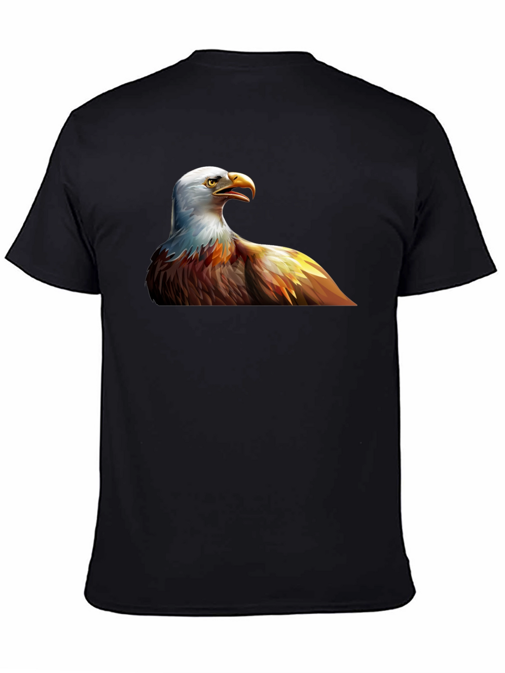 Bald Eagle Graphic Print Black T-Shirt