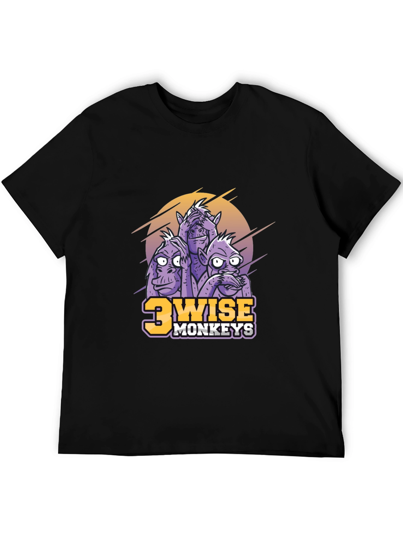 3 Wise Monkeys Graphic T-Shirt - Hear See Speak No Evil