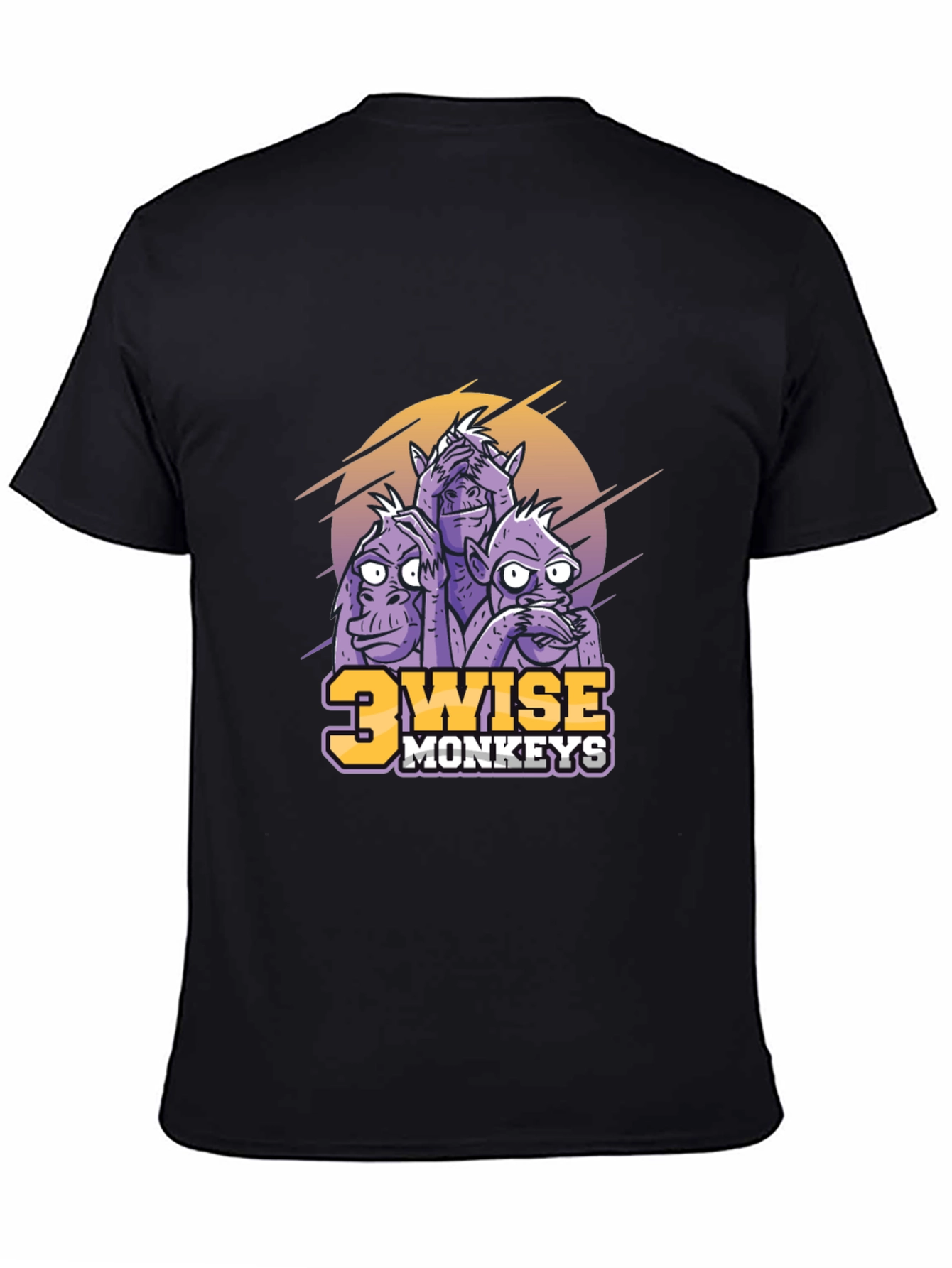 3 Wise Monkeys Graphic T-Shirt - Hear See Speak No Evil