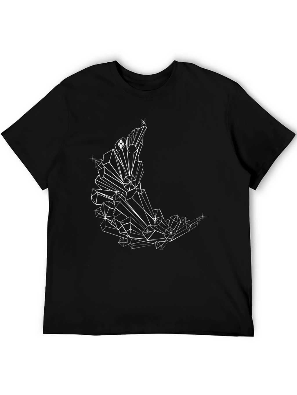 Geometric Moon Graphic Tee - Black Cotton Comfort