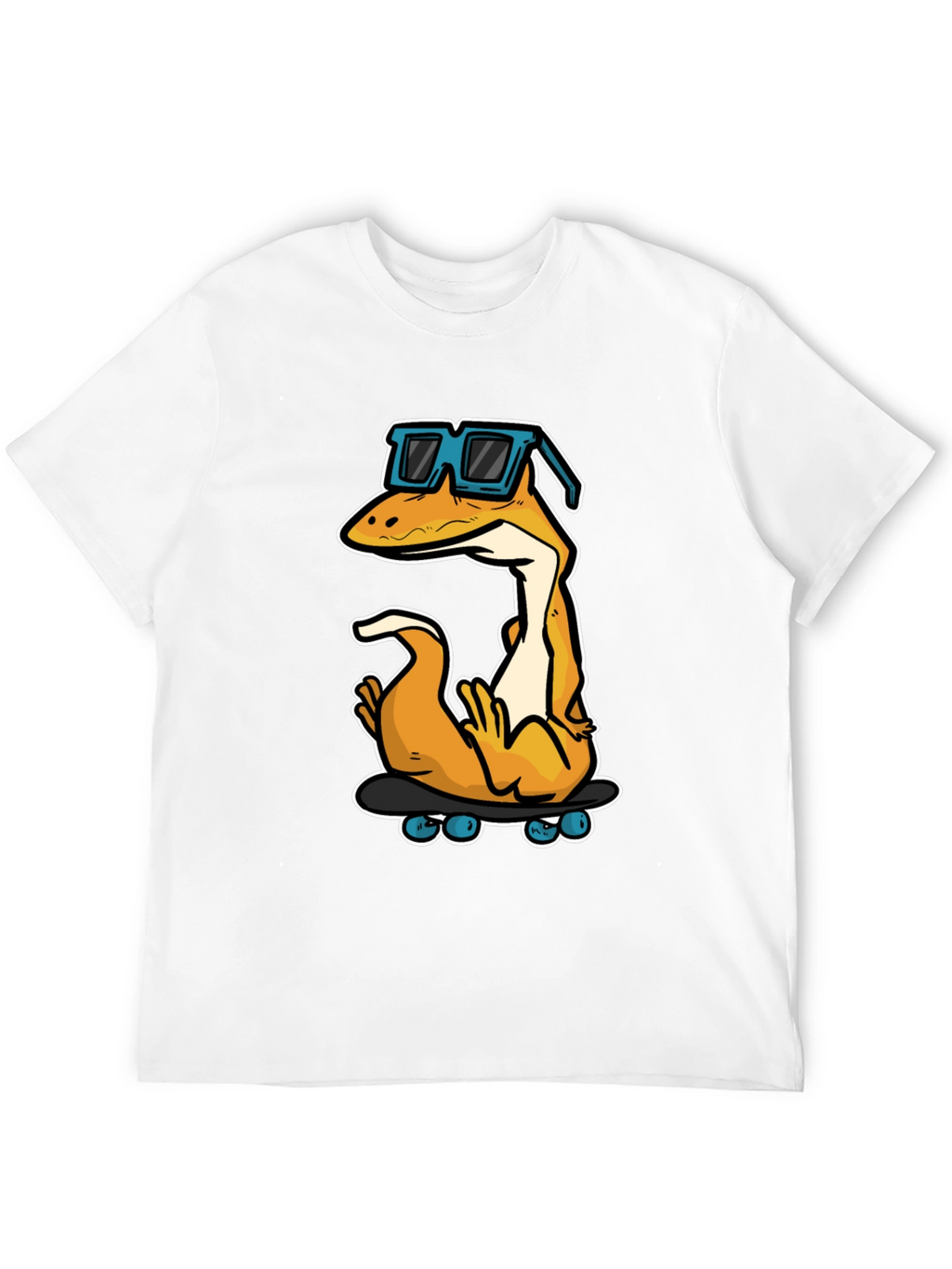 Cool Lizard Skateboard Graphic Tee - Black Cotton