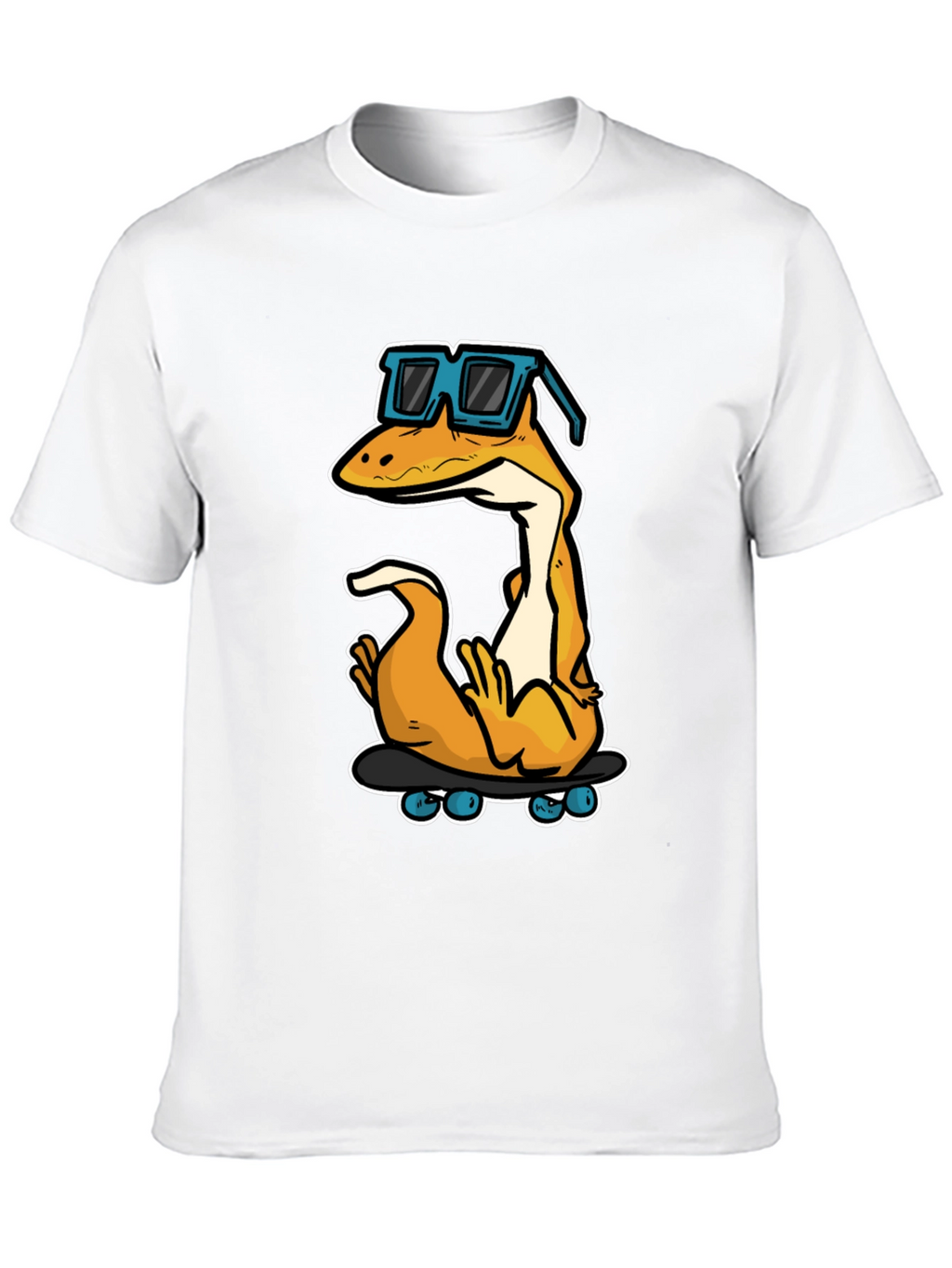 Cool Lizard Skateboard Graphic Tee - Black Cotton