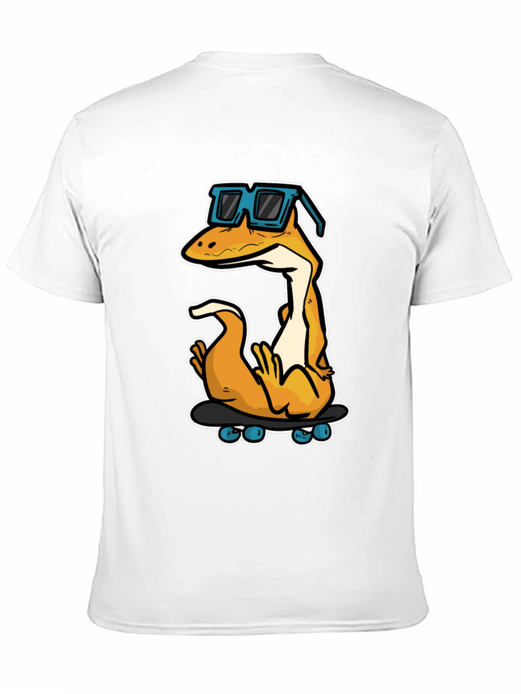 Cool Lizard Skateboard Graphic Tee - Black Cotton