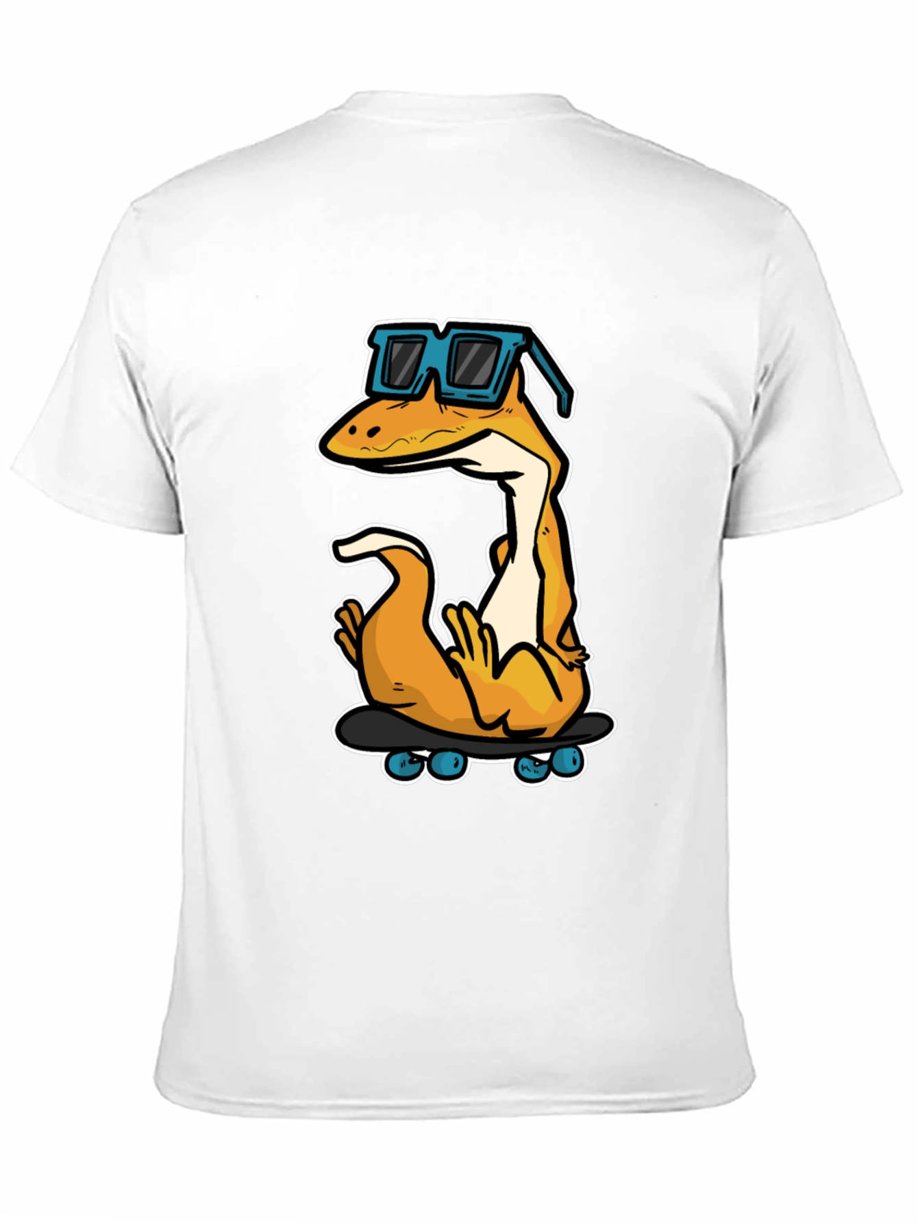 Cool Lizard Skateboard Graphic Tee - Black Cotton