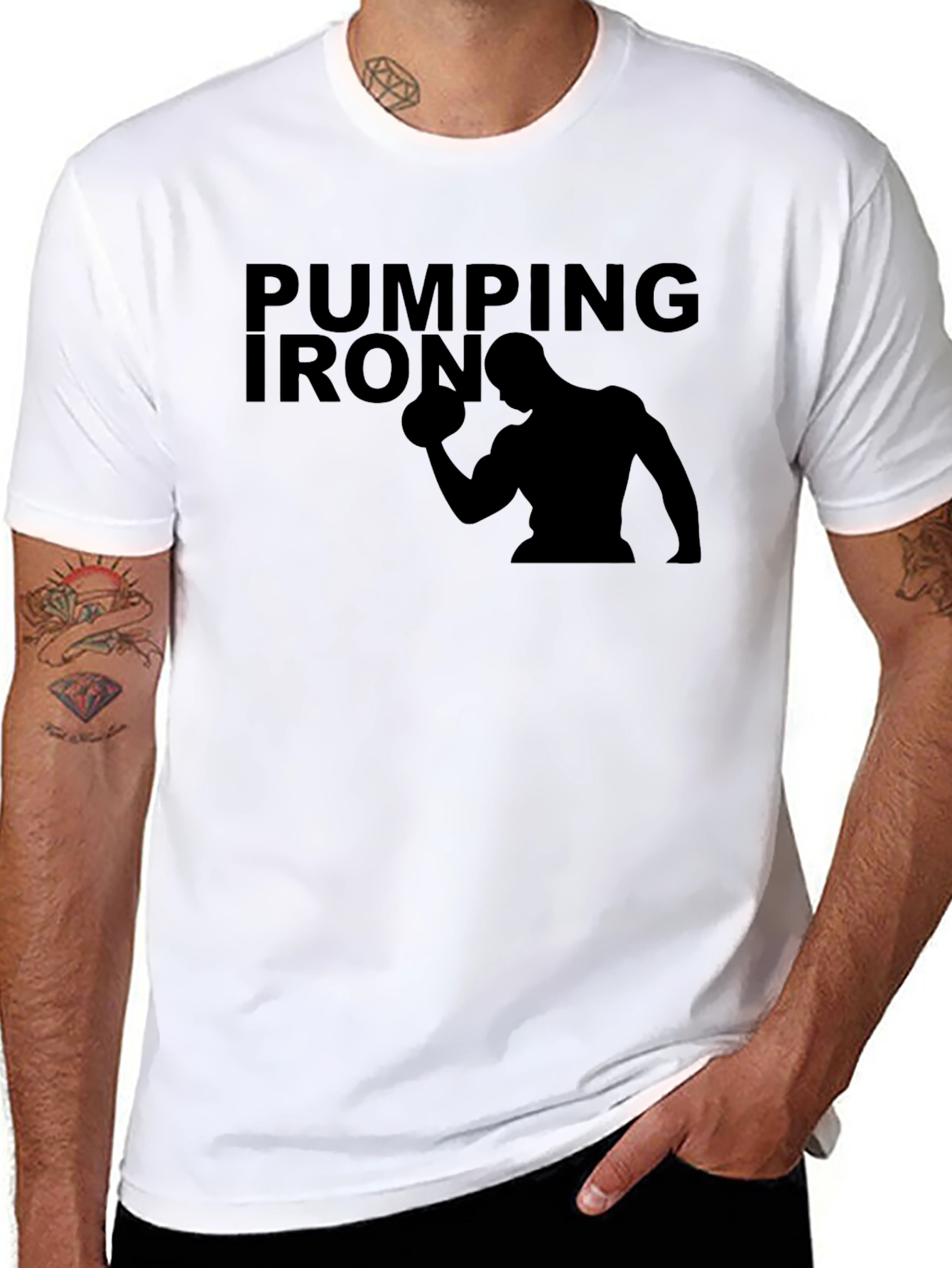 Pumping Iron Black T-Shirt - Gym Workout Apparel