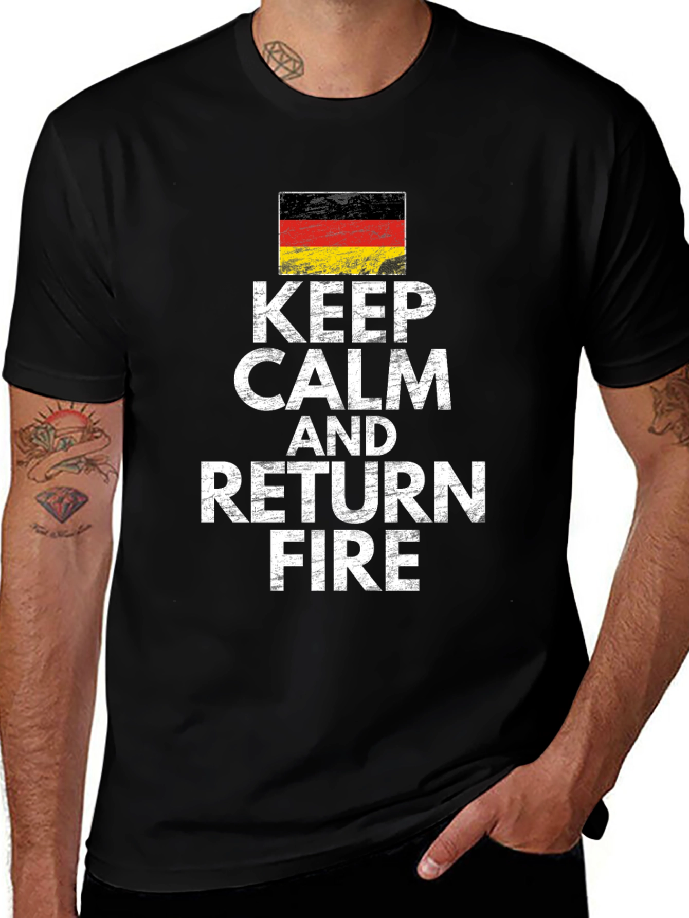 Keep Calm and Return Fire Germany Flag T-Shirt