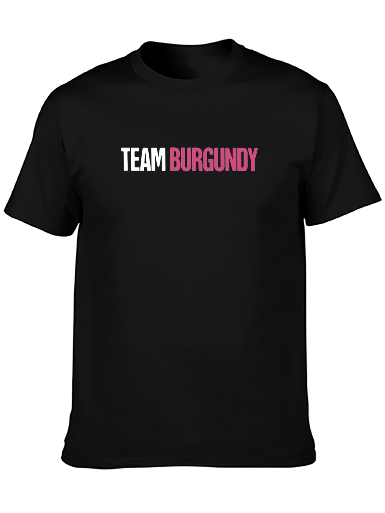 Team Burgundy Graphic Tee - Black Crew Neck Shirt