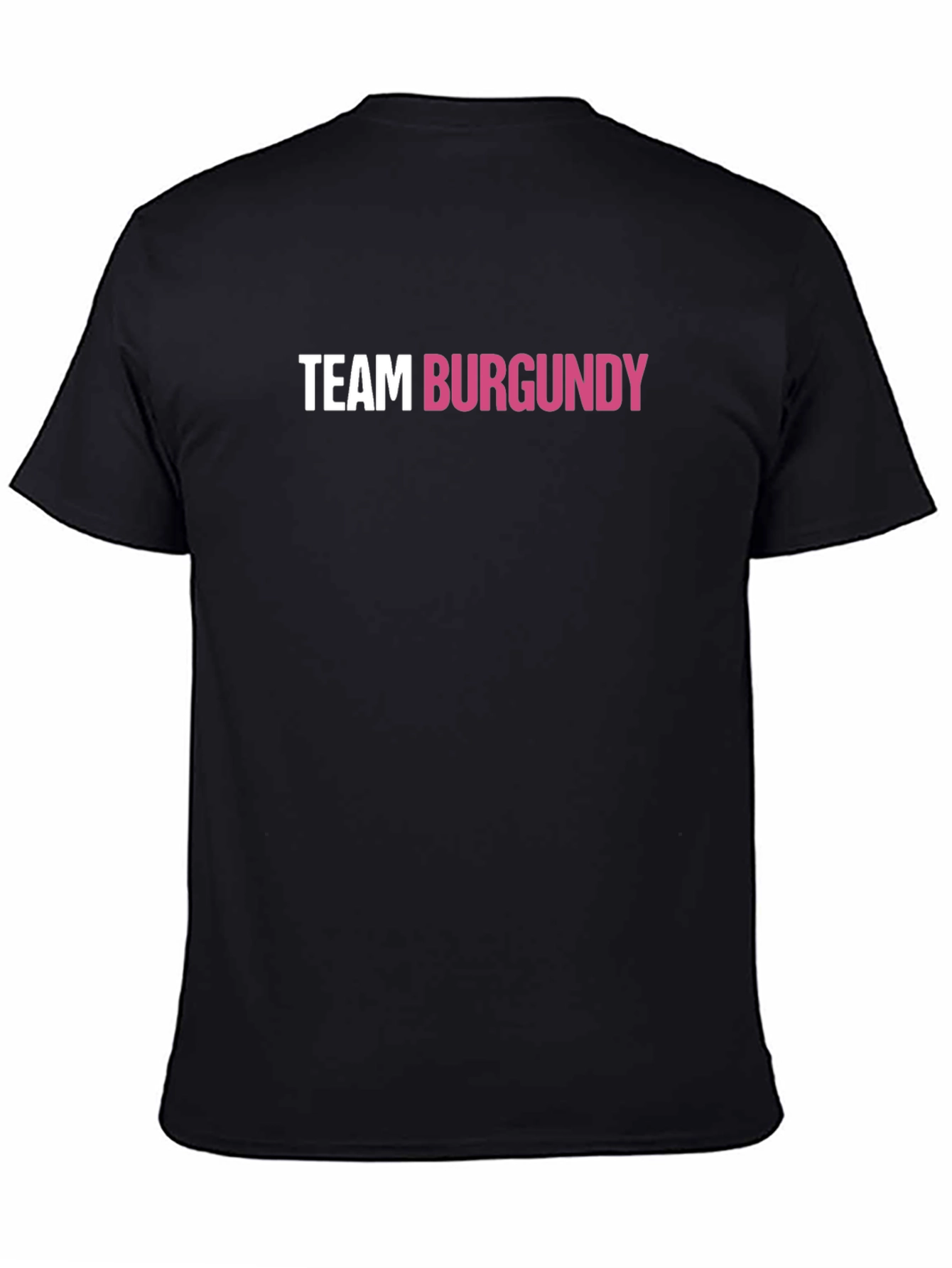 Team Burgundy Graphic Tee - Black Crew Neck Shirt