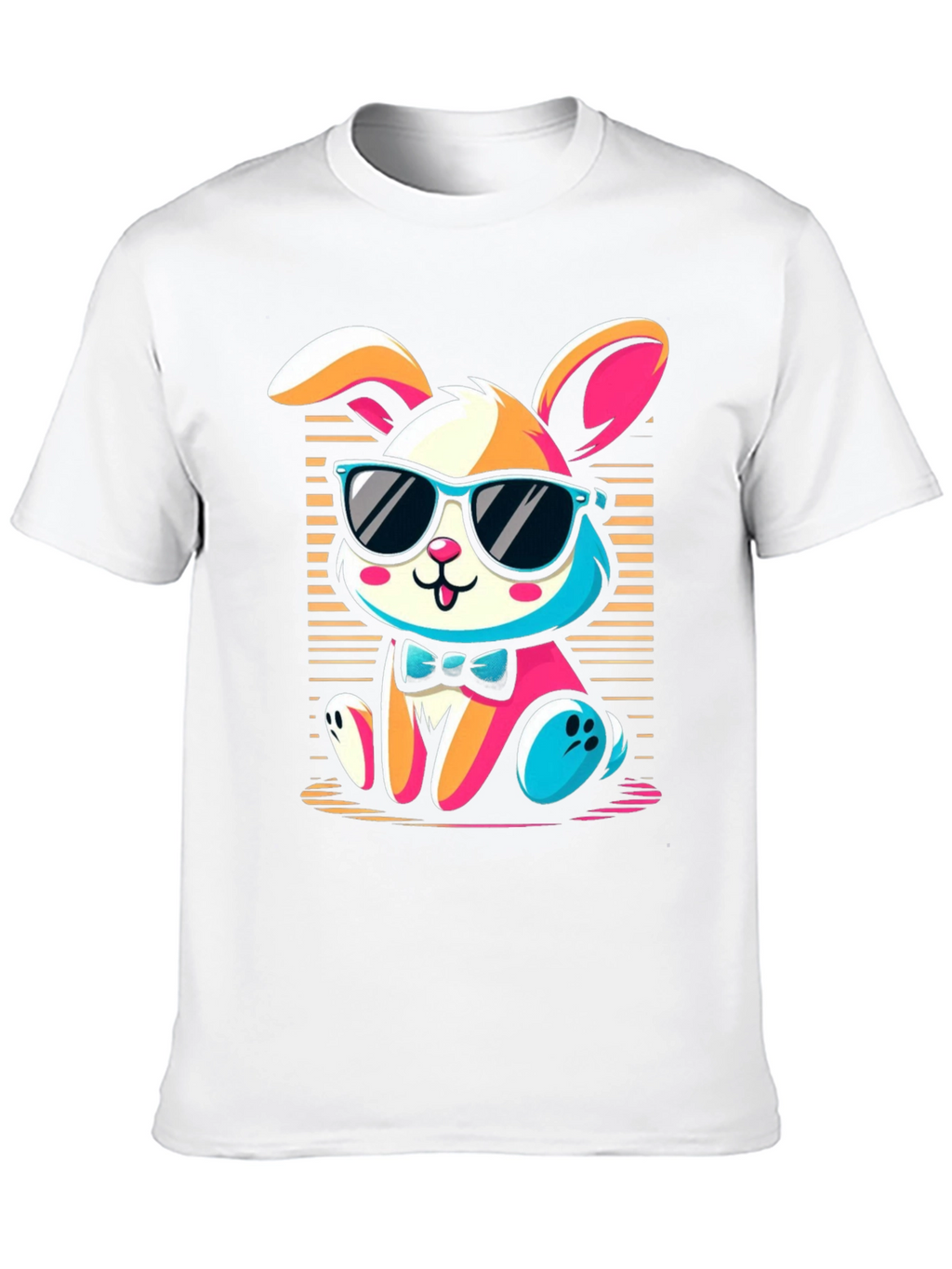 Cool Bunny Graphic Tee - Soft Black Cotton