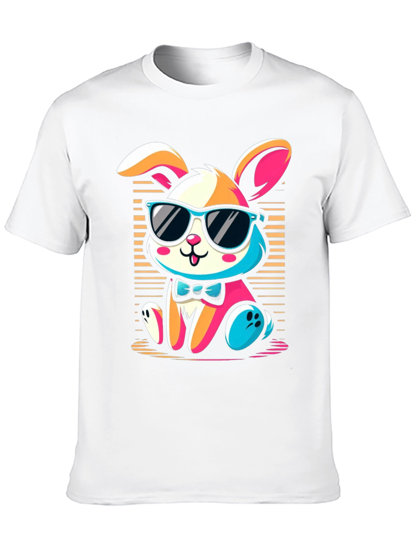 Cool Bunny Graphic Tee - Soft Black Cotton