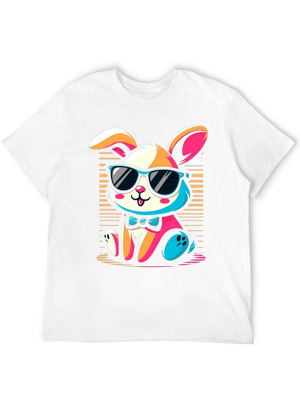 Cool Bunny Graphic Tee - Soft Black Cotton