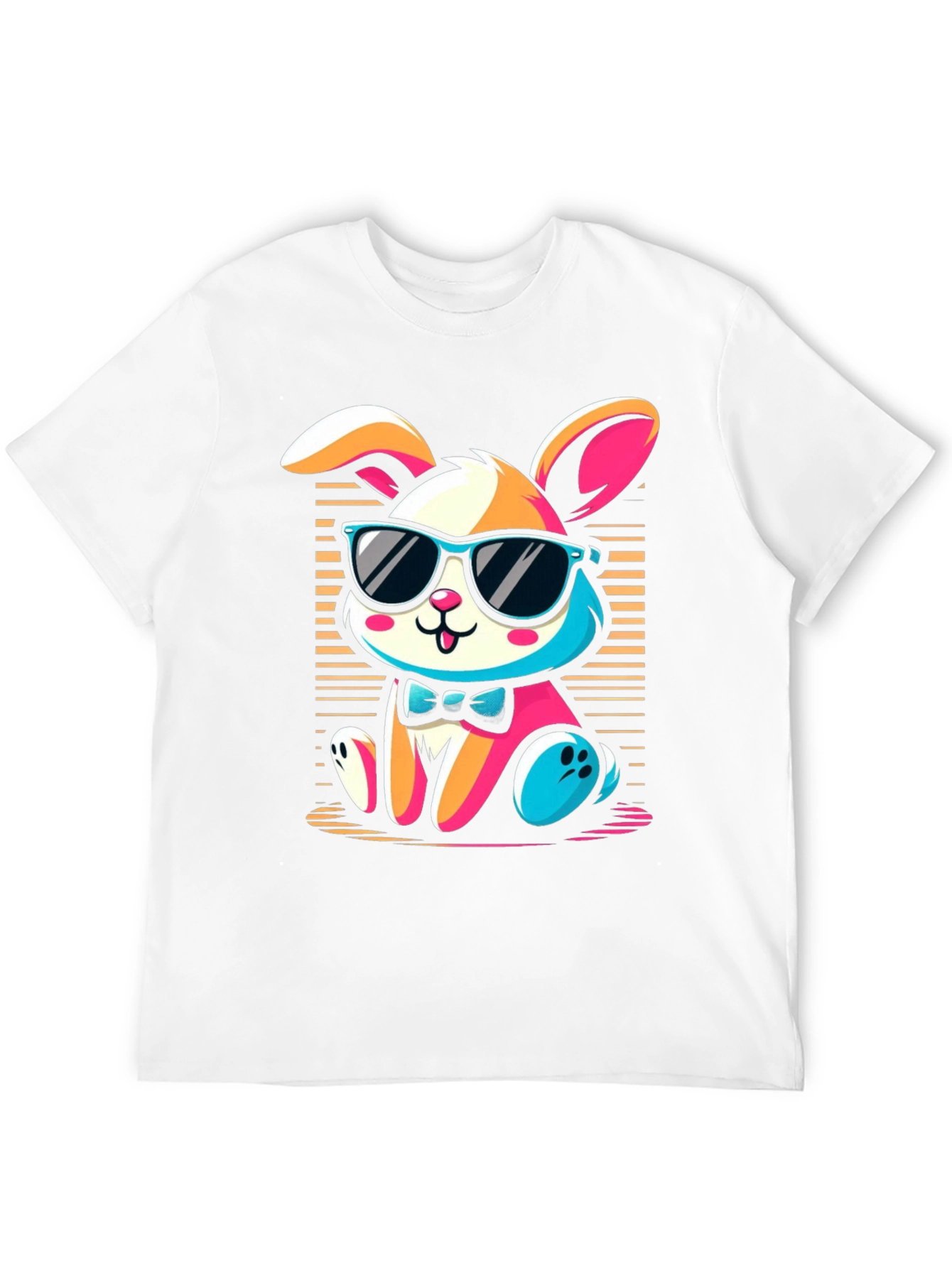 Cool Bunny Graphic Tee - Soft Black Cotton