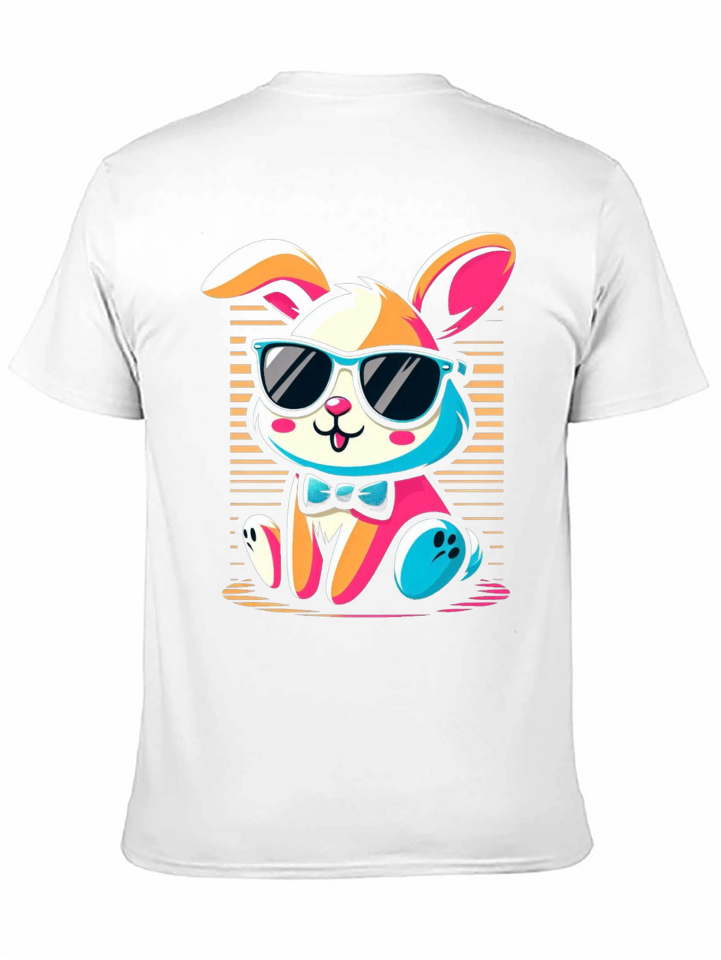 Cool Bunny Graphic Tee - Soft Black Cotton