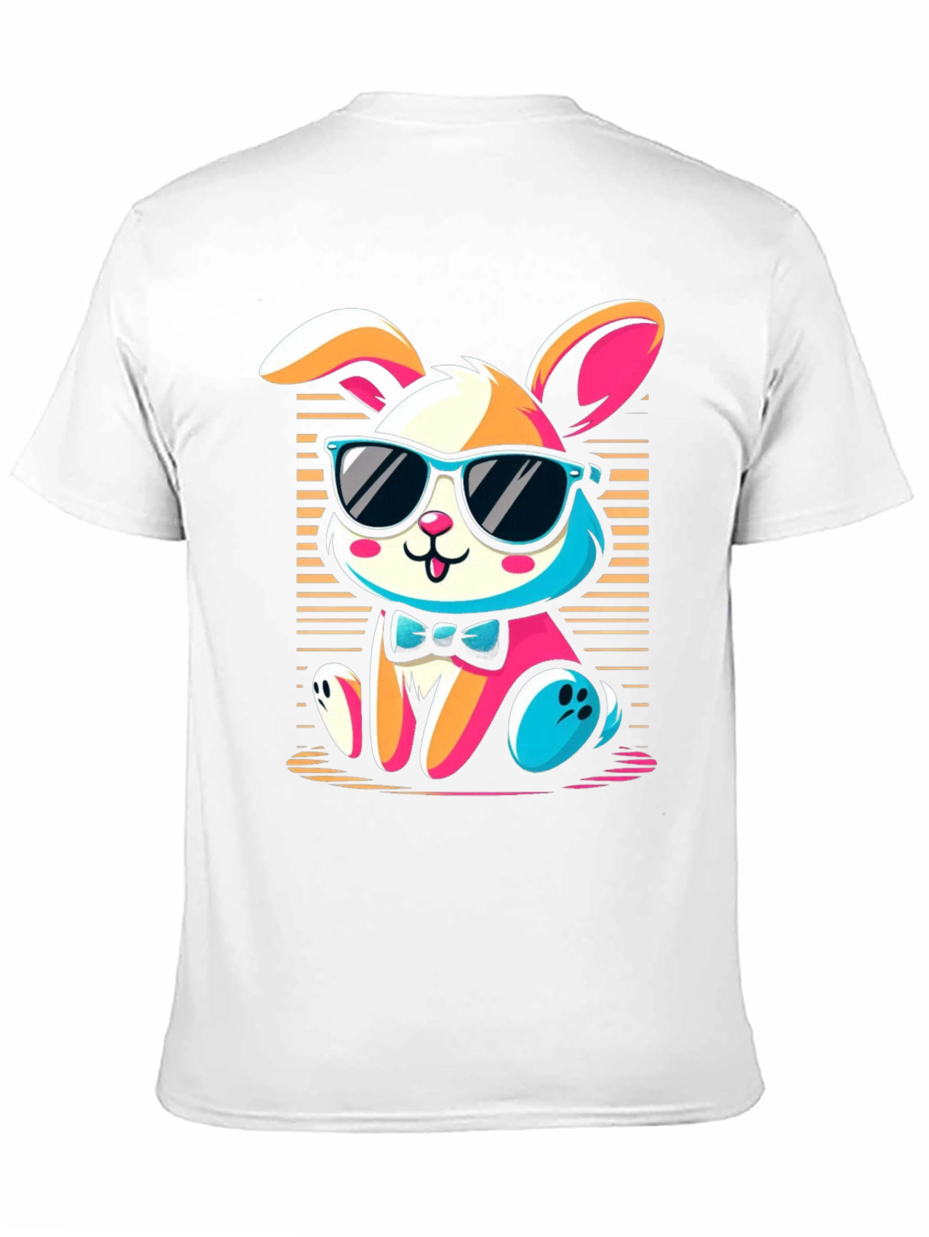 Cool Bunny Graphic Tee - Soft Black Cotton