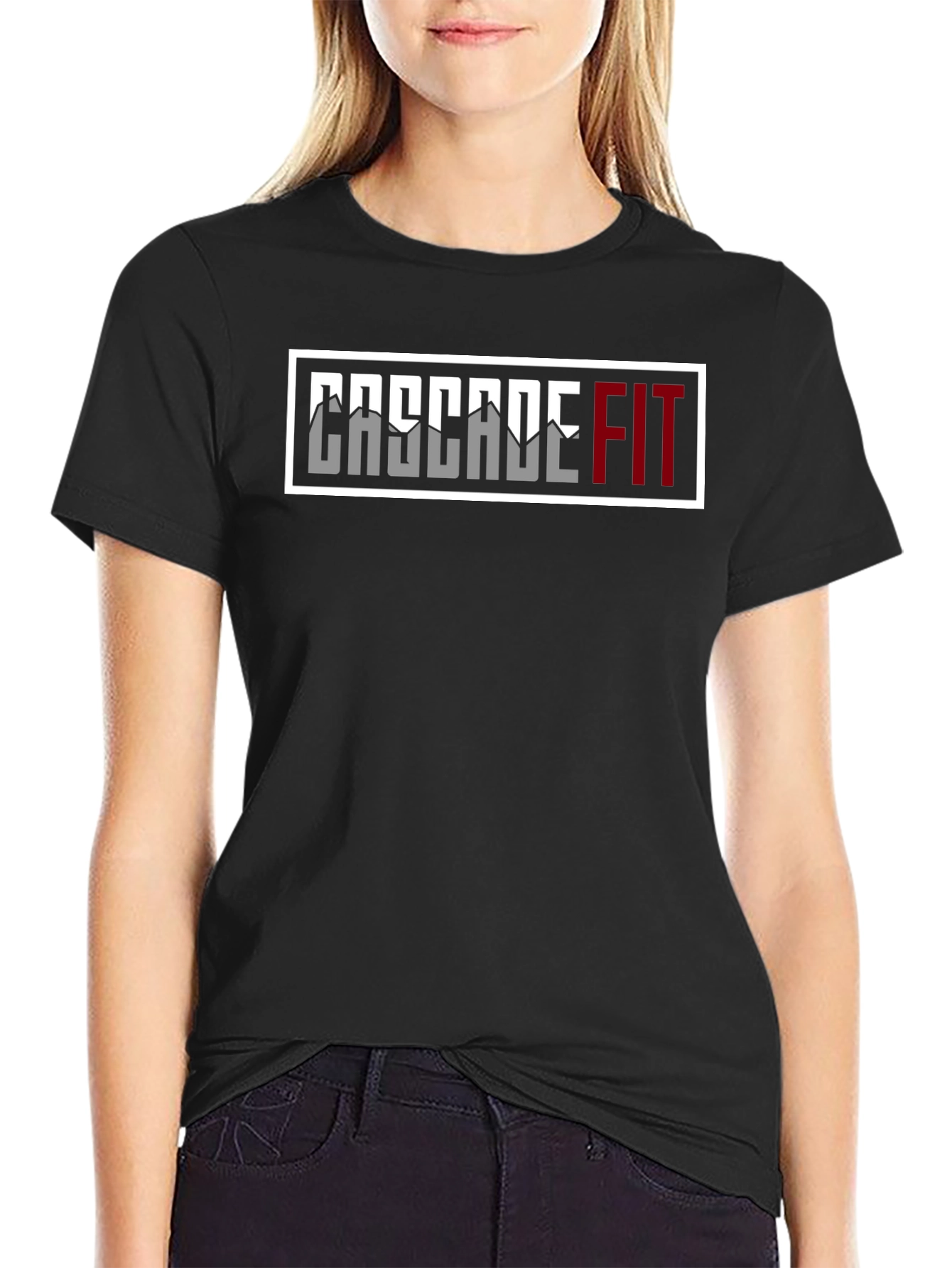 Cascade Fit Black Graphic T-Shirt