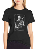 Skull Guitarist Graphic Tee - Black Cotton T-Shirt