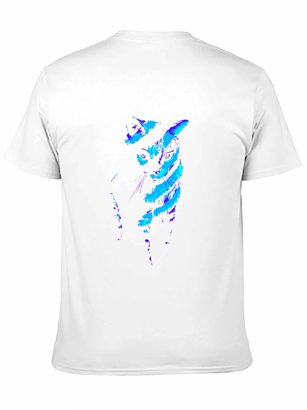 Neon Cat Graphic Black T-Shirt