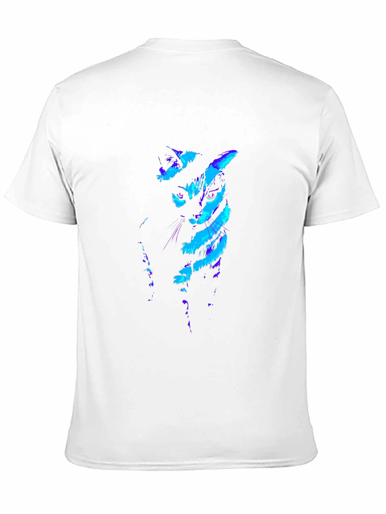 Neon Cat Graphic Black T-Shirt