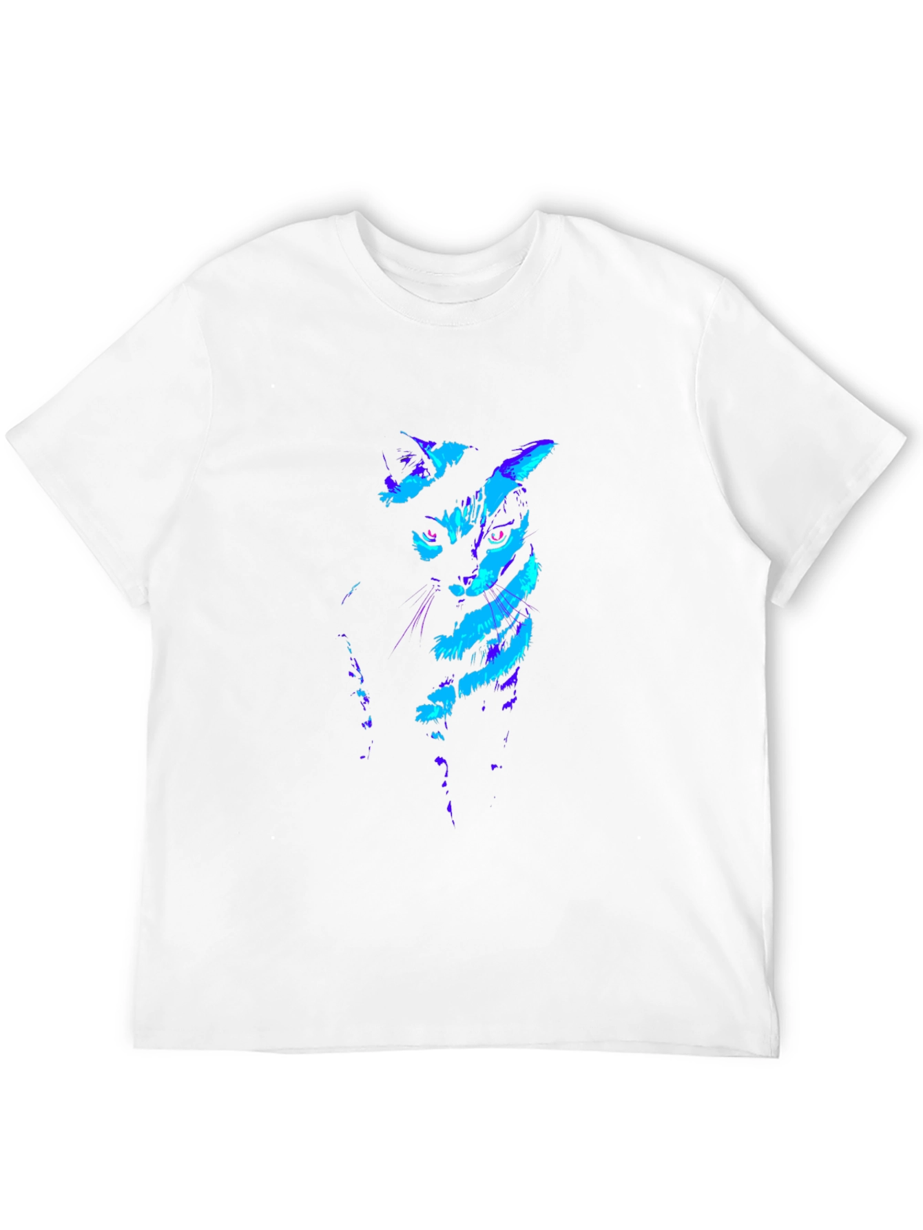 Neon Cat Graphic Black T-Shirt