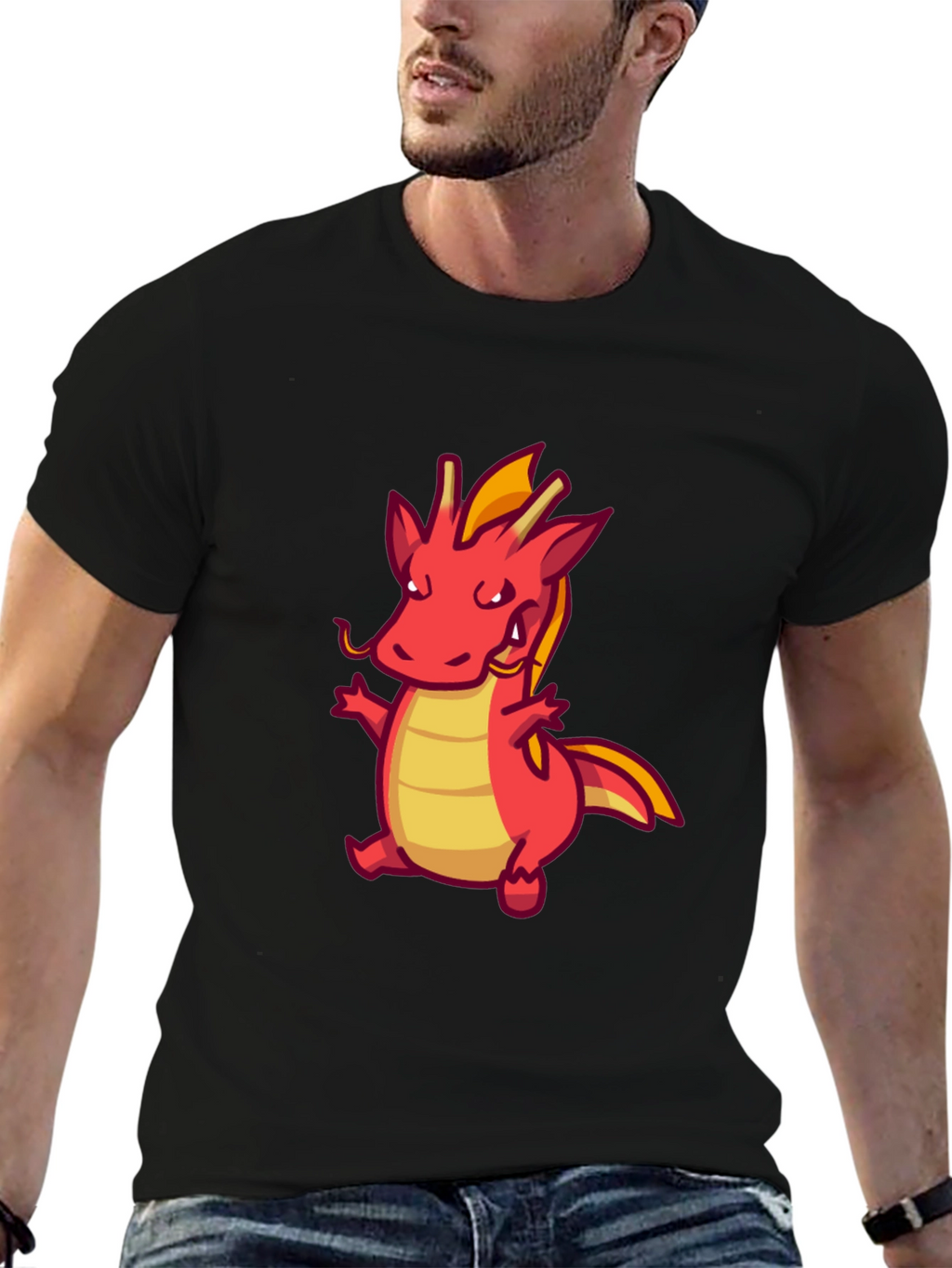 Cute Cartoon Dragon Graphic T-Shirt